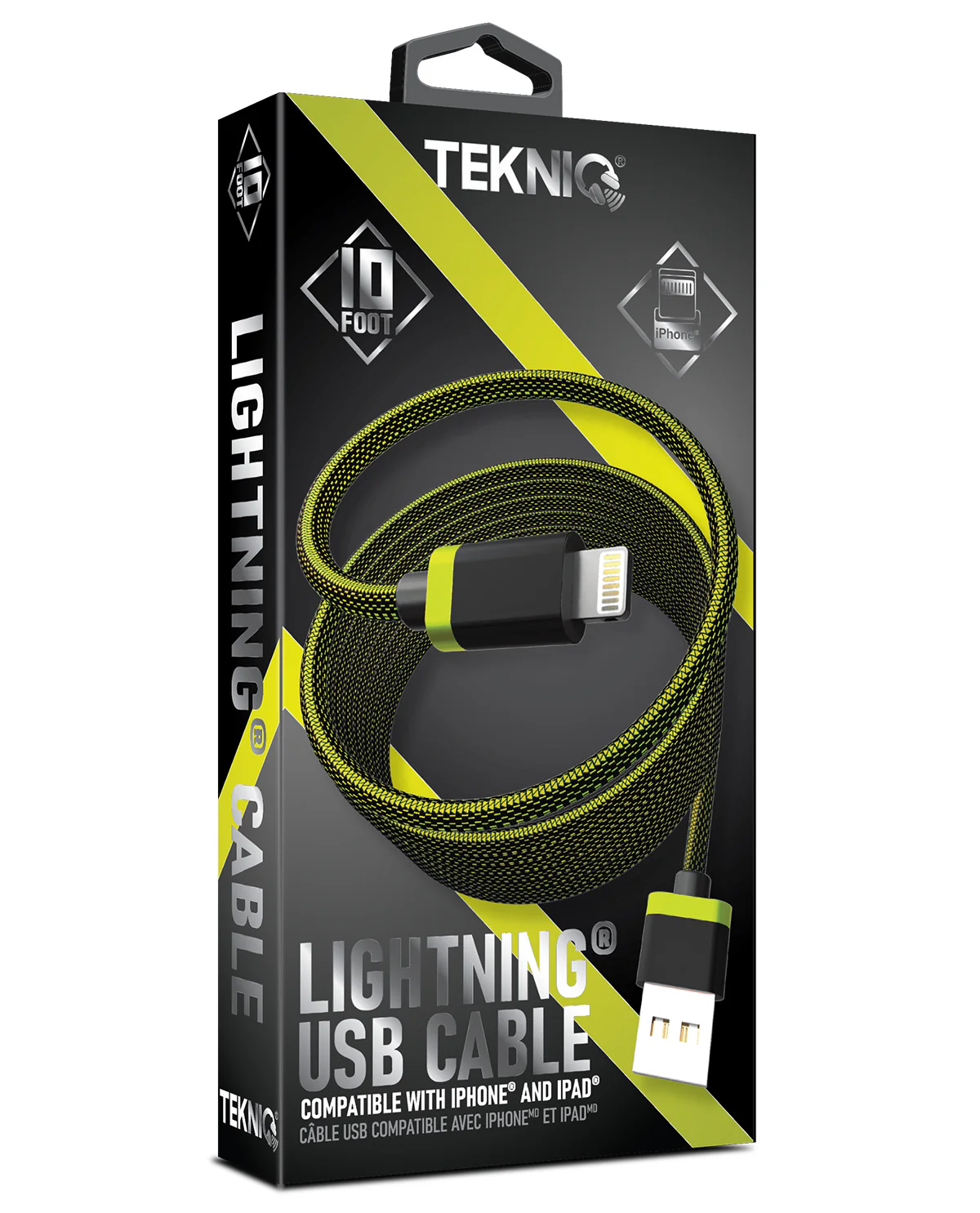 10ft 2 Tone Braid Fabric Iphone Cable - Image 2