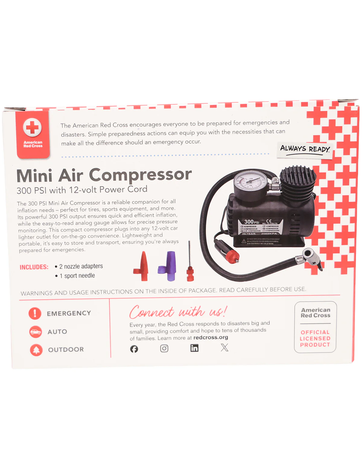 300 Psi 12 Volt Car Mini Air Compressor - Image 2