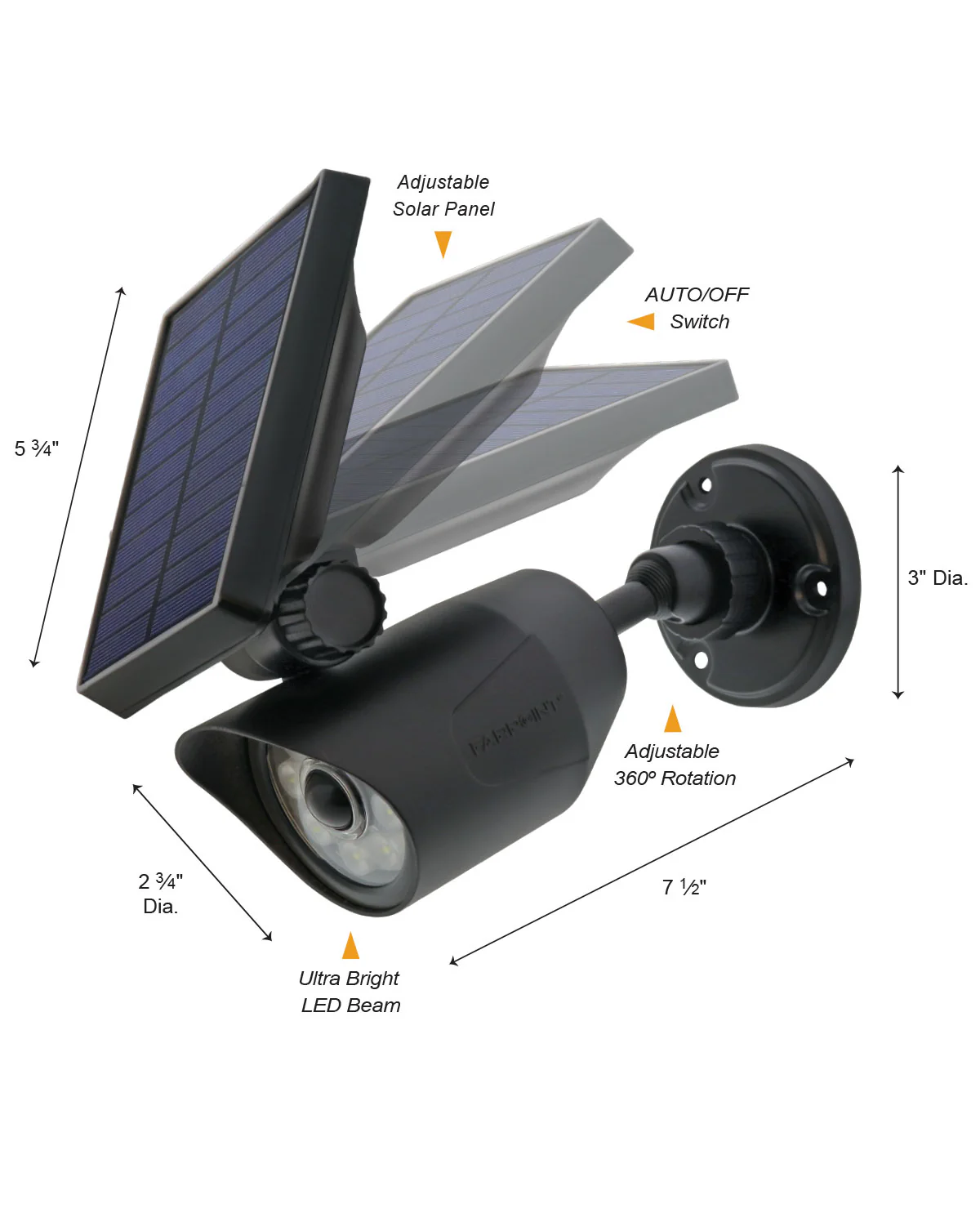 Motion Activated Night Beam Spotlight - 300 Lumens - Black - Image 5