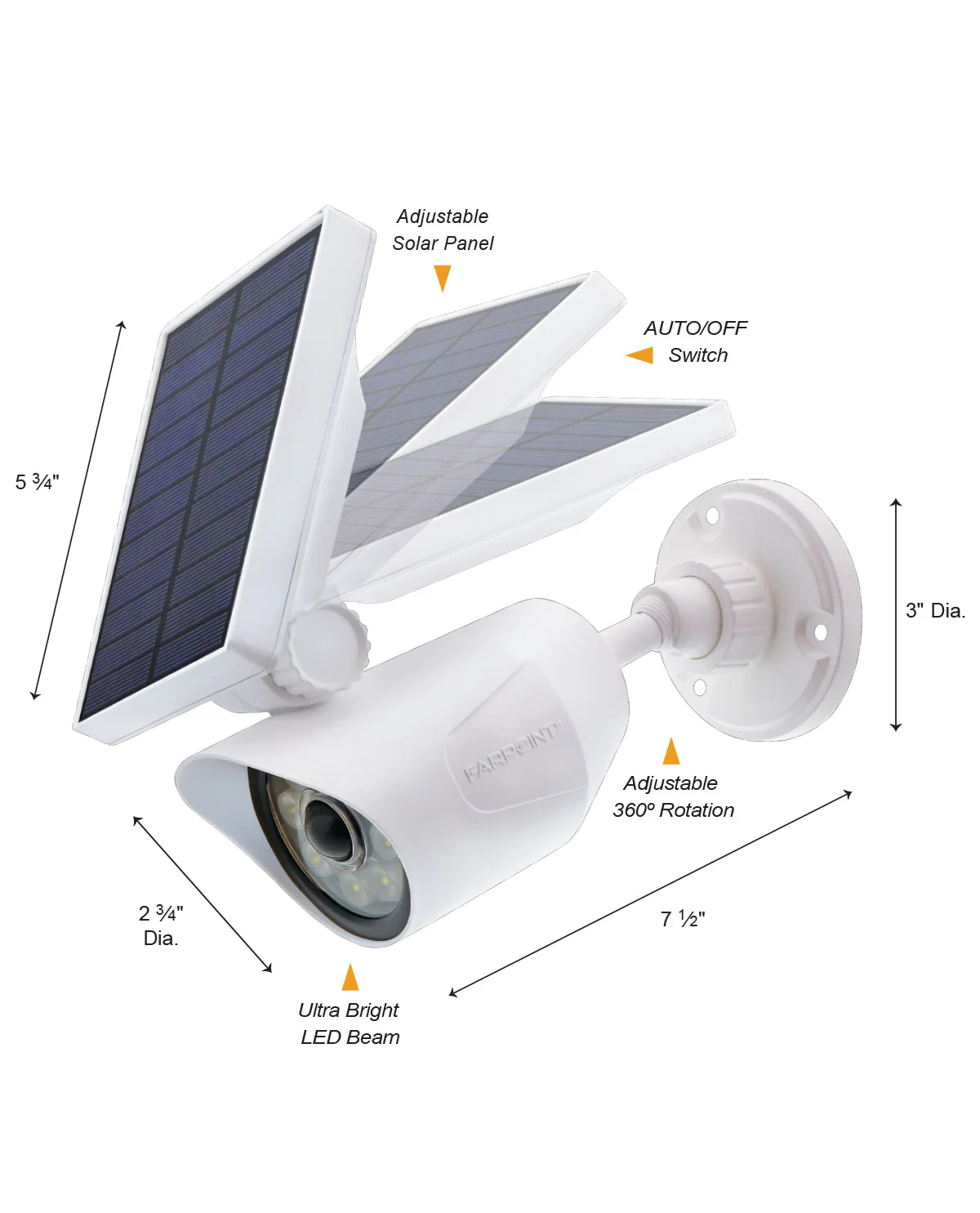 Motion Activated Night Beam Spotlight - 300 Lumens - White - Image 5