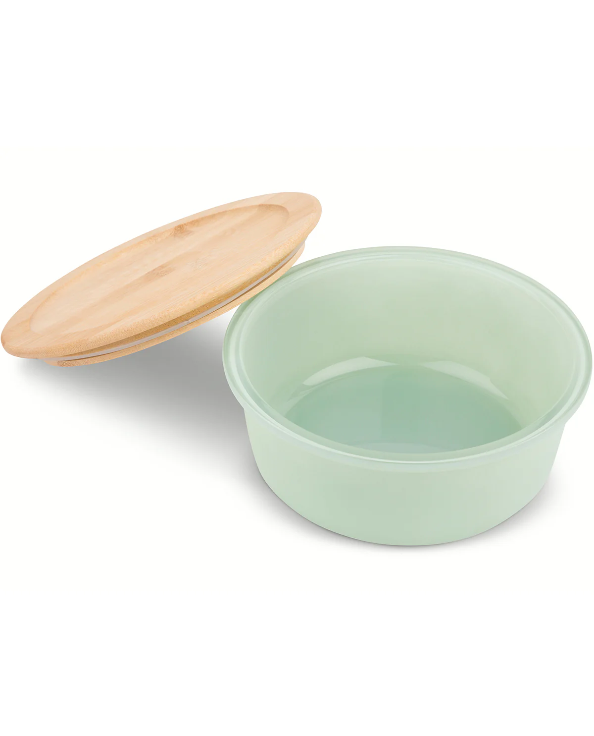 32oz Sage Round Glass FS With Lid - Image 2