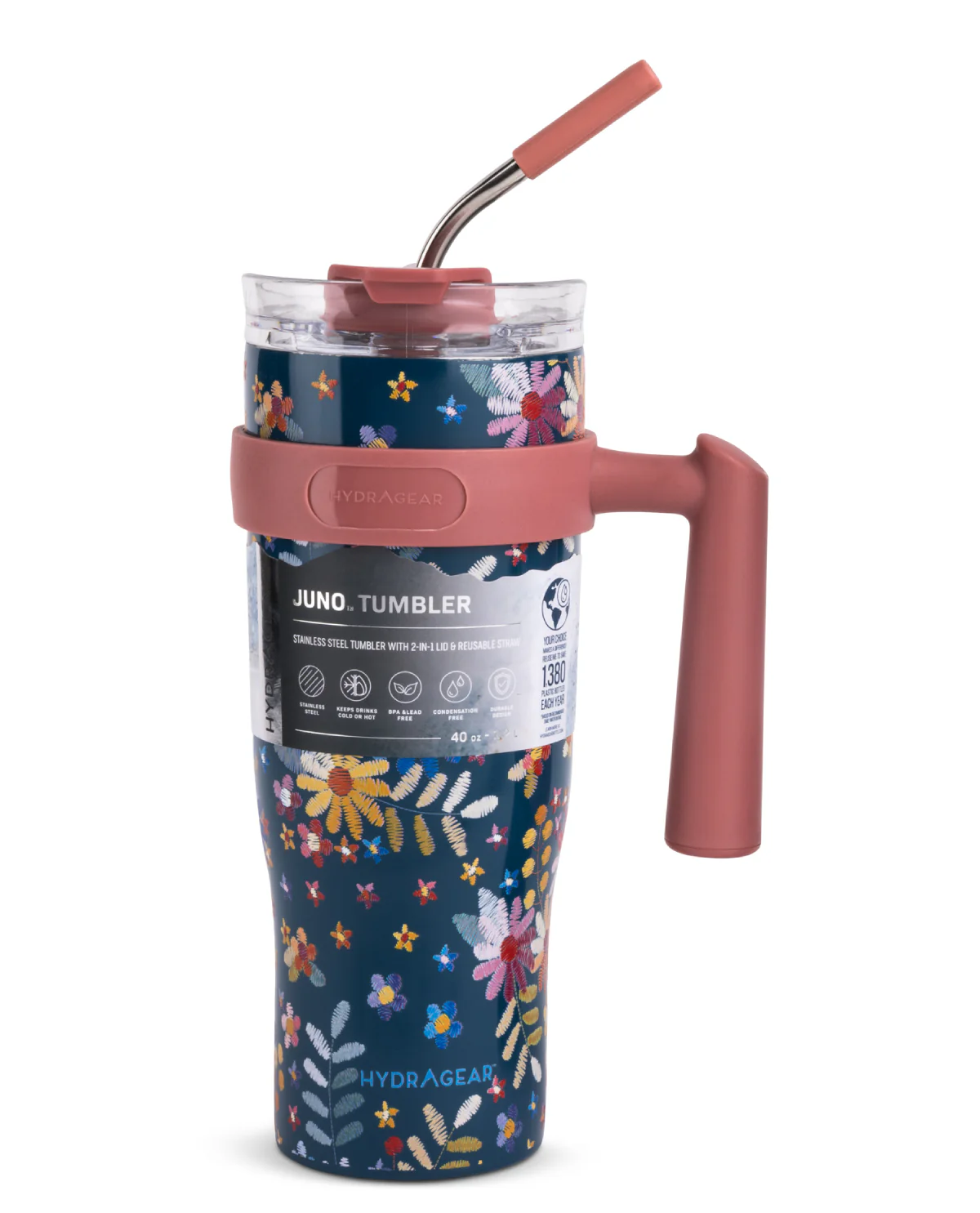 40oz Tumbler Floral Embroid - Image 2