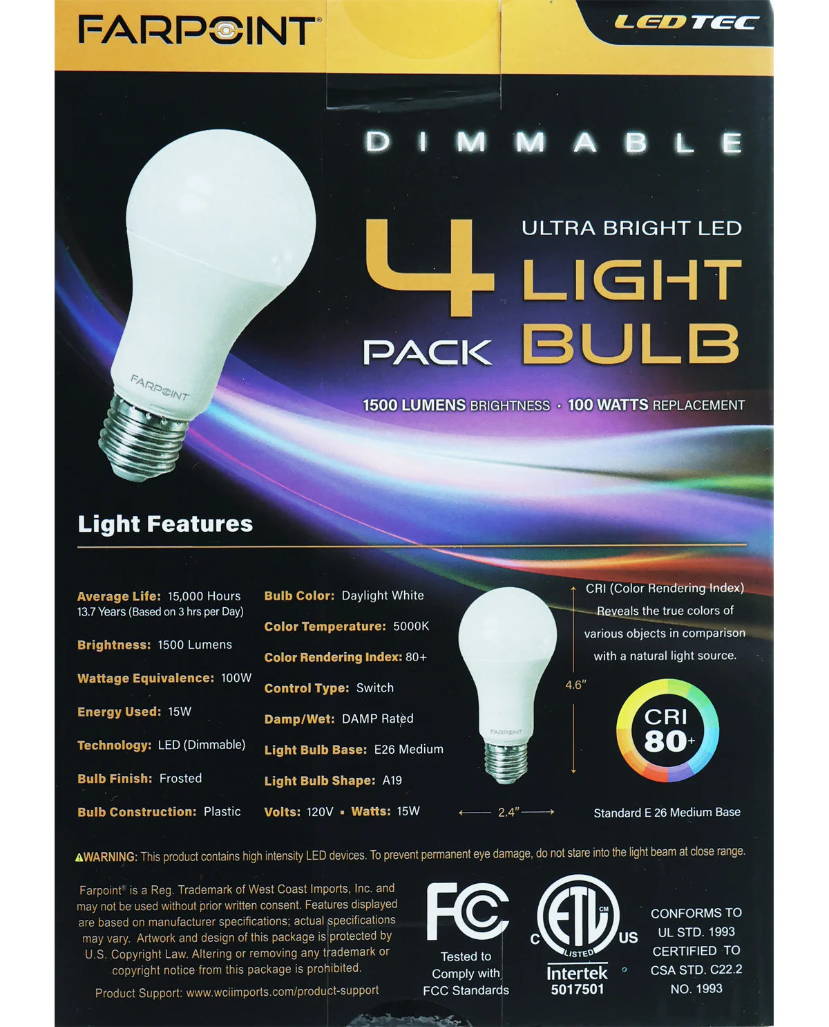 4pk 100W LED Bulbs - Image 2