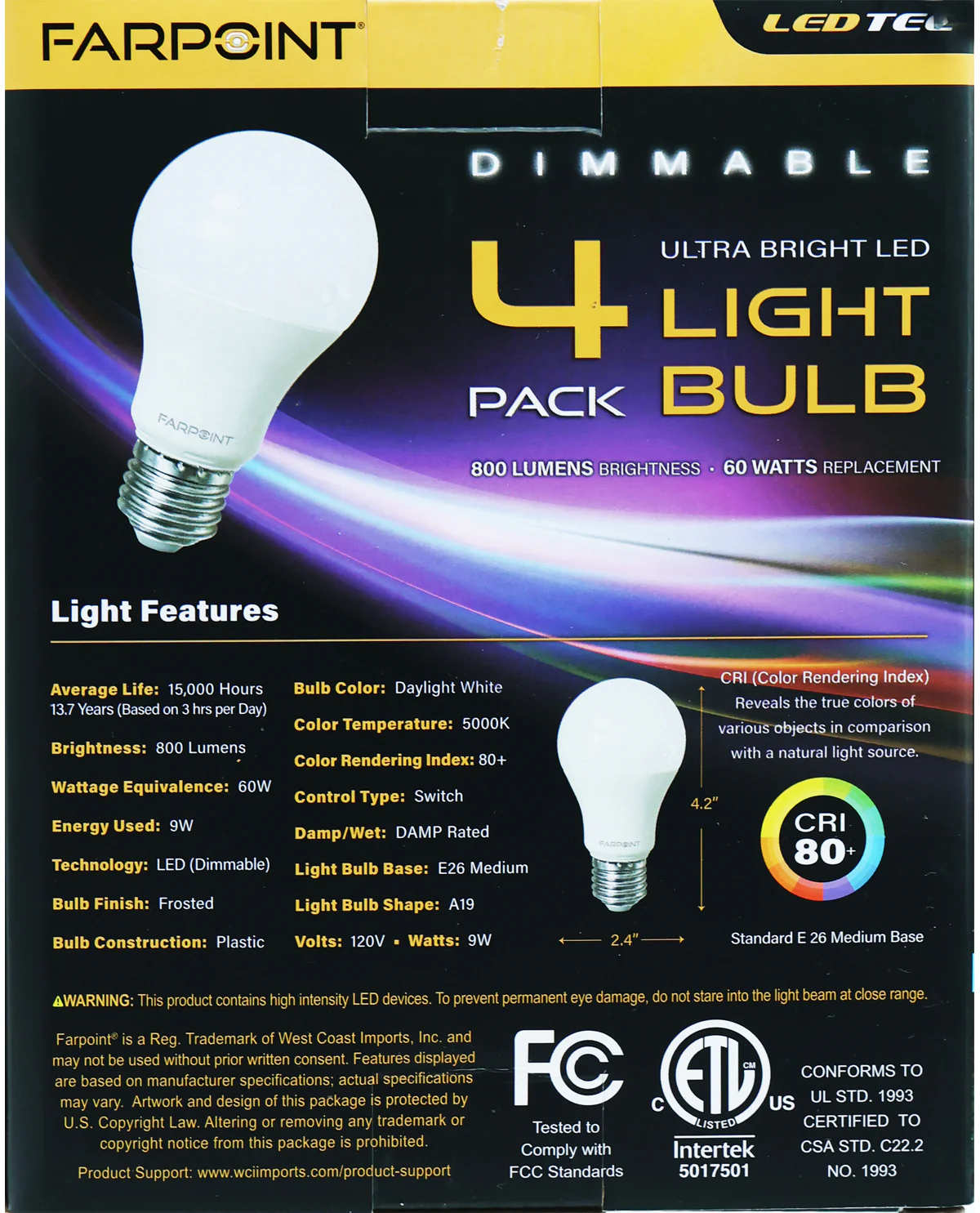60-Watt Dimmable LED Ultra Bright Light Bulb Set - Image 2
