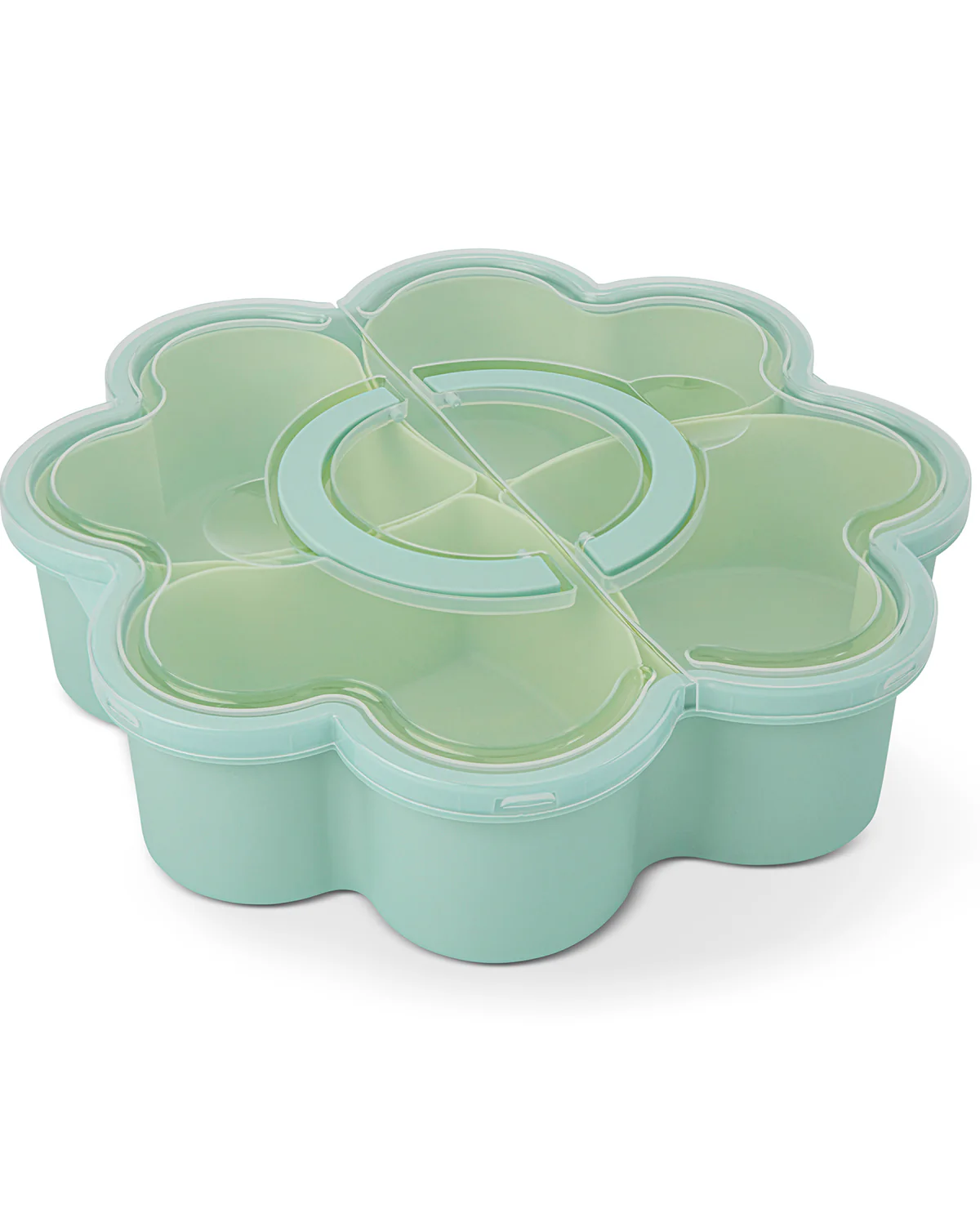 4 Section Flower Snackle Box Green - Image 2