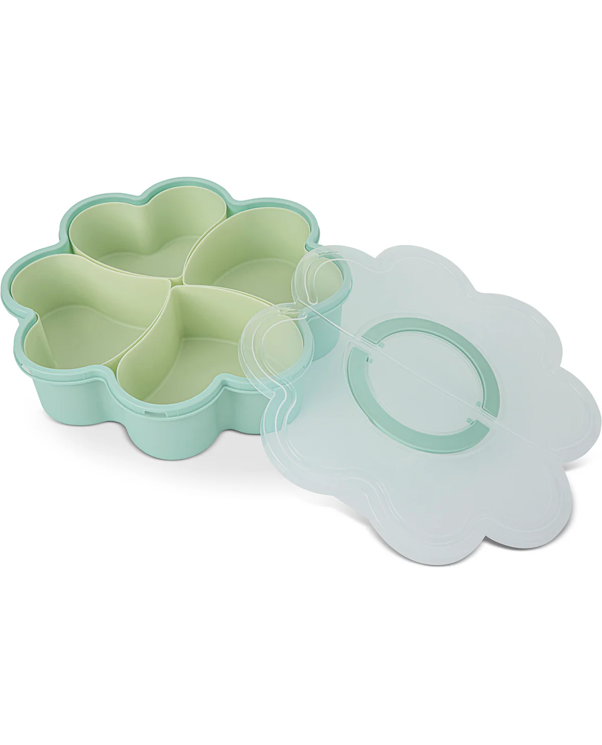 4 Section Flower Snackle Box Green - Image 4