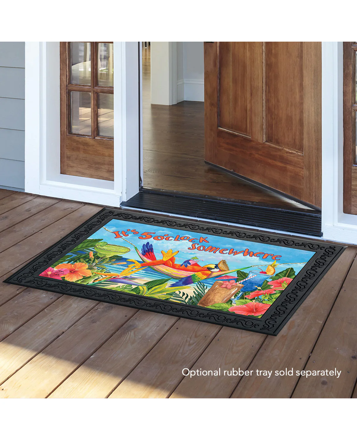 "It's 5 O'Clock Somewhere" Parrot Doormat - Image 2