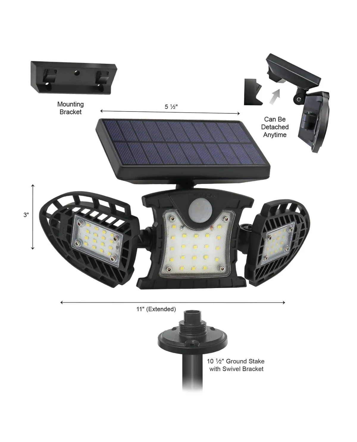 Flex Fold Solar Motion Sensor Light - 500 Lumens - Image 6