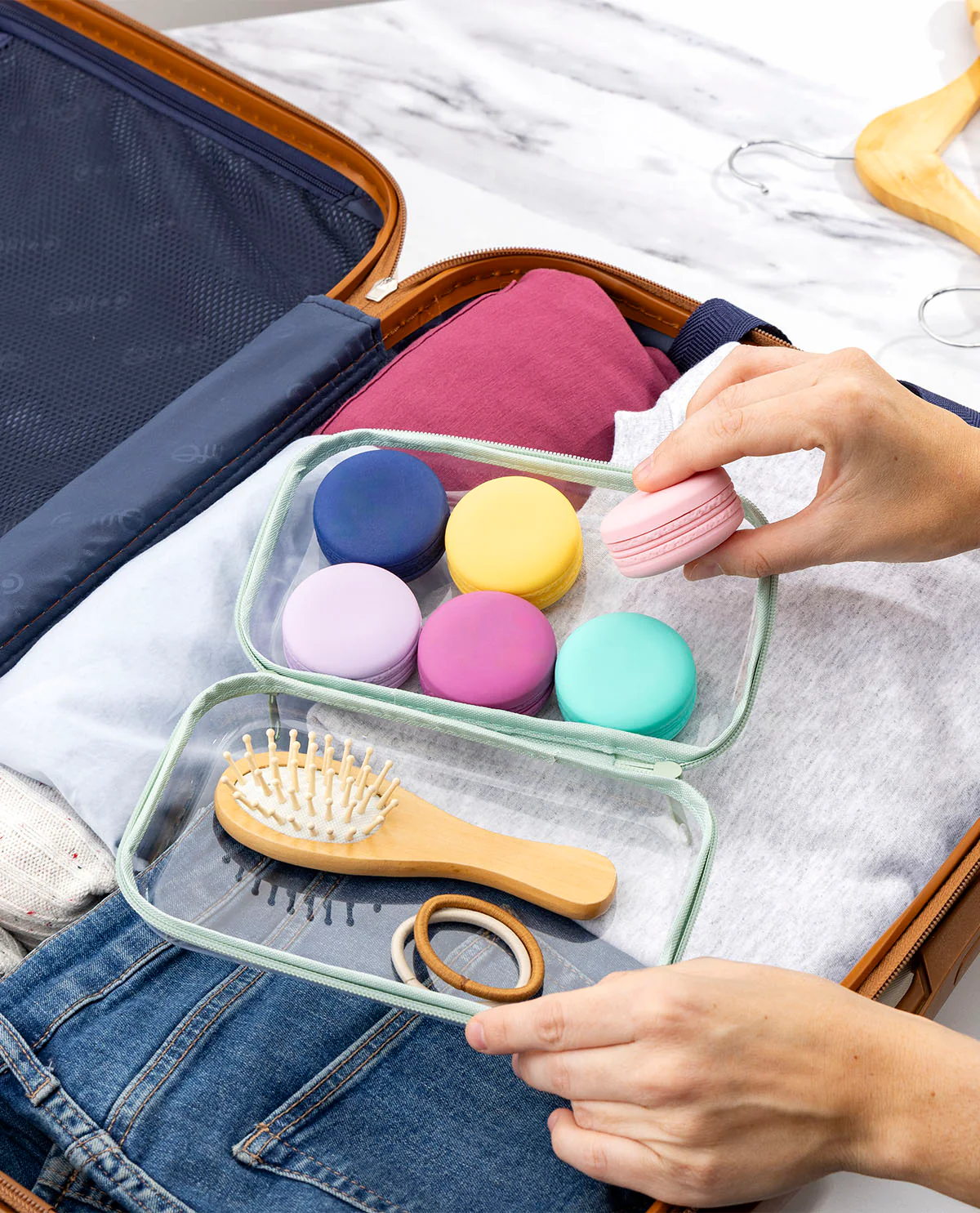 6PK Macaroon Slicone Travel Bottles Assorted Colors - Image 3
