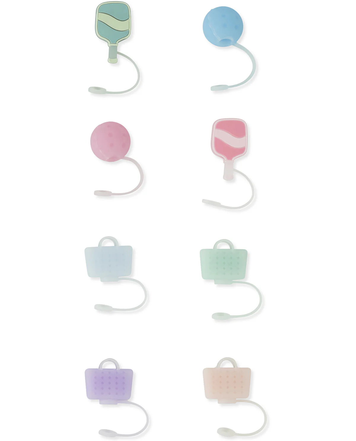 8 Pack Jelly Straw Topper Pickleball - Image 2