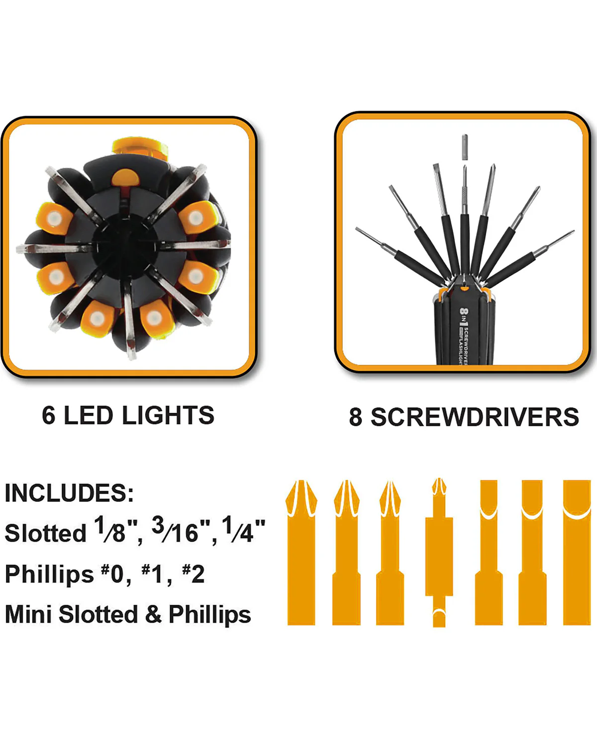 Farpoint 8-in-1 Multi-Function Screwdriver with Flashlight - Image 4