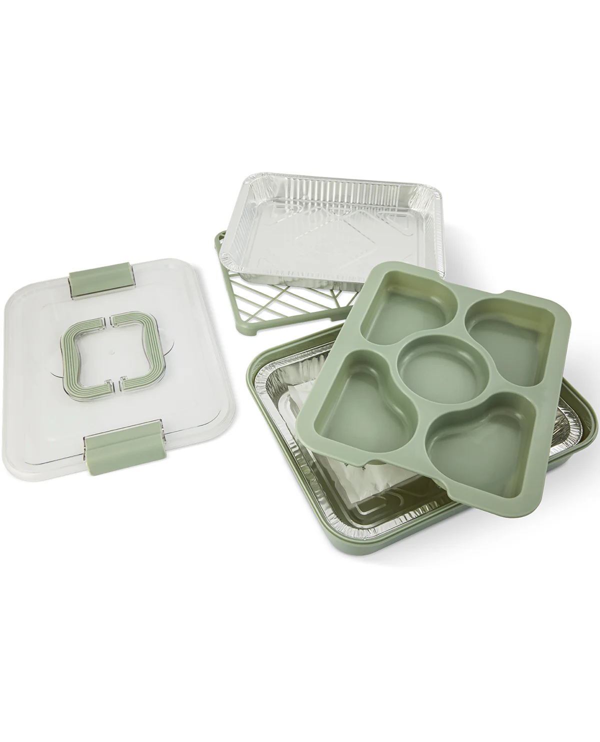 8 Piece Food Storage Serve Set Mossy Stone - Image 2