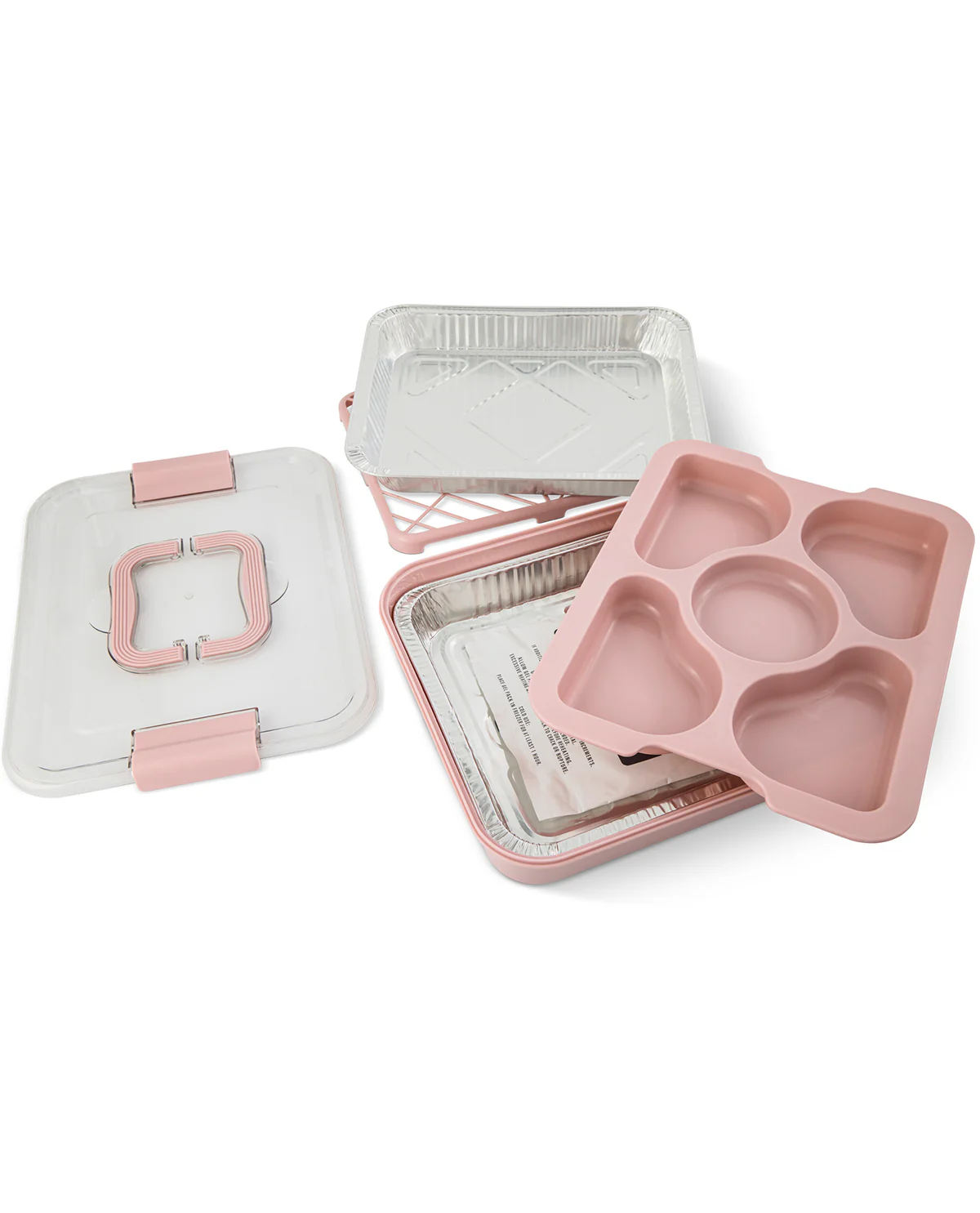 8 Piece Food Storage Serve Set Pink Heart - Image 2