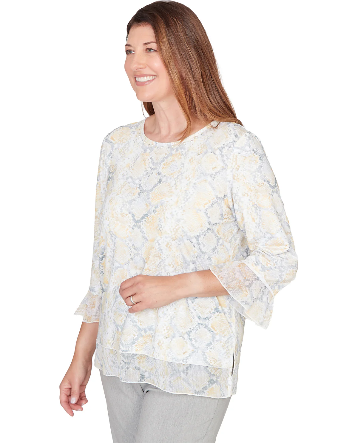 Alfred Dunner Al Fresco Python Print Knit Top - Image 3
