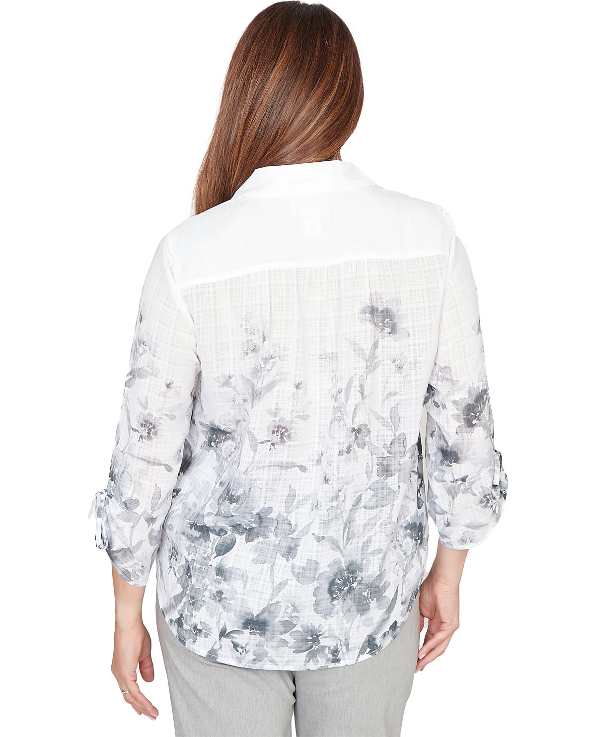 Alfred Dunner Al Fresco Watercolor Print Top Pearl - Image 2
