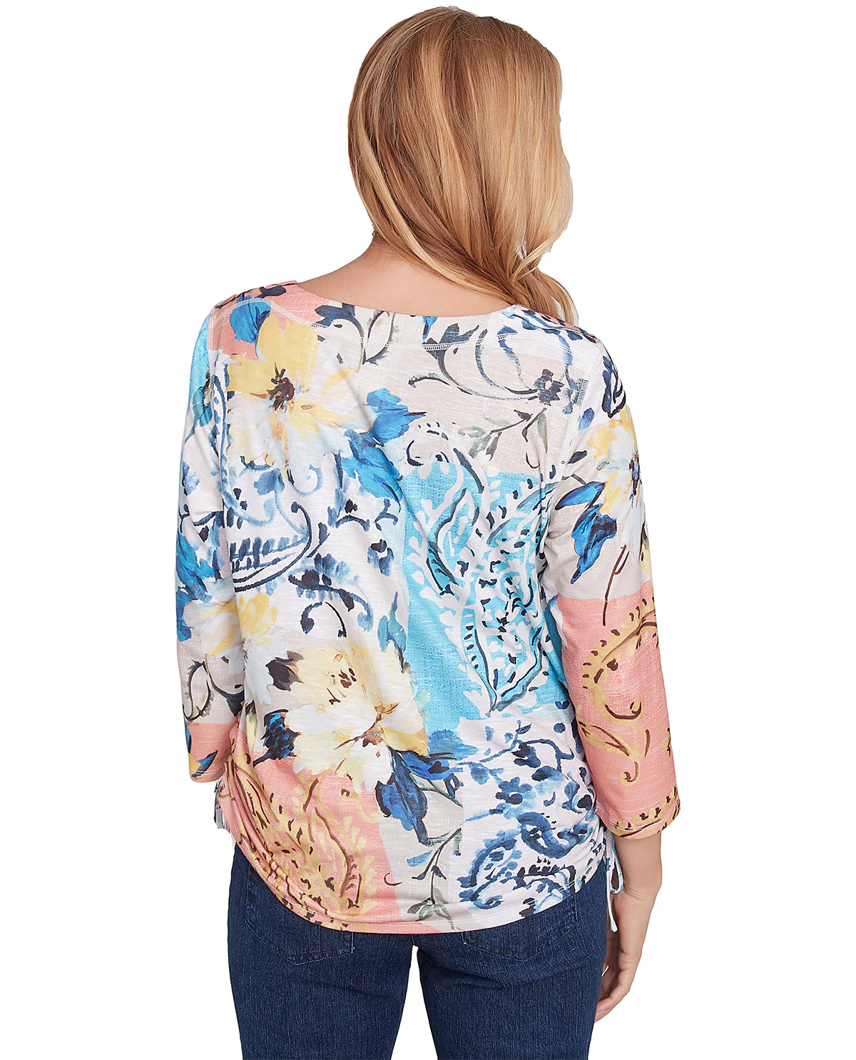 Alfred Dunner Classic Knit Top Navy Multi - Image 2