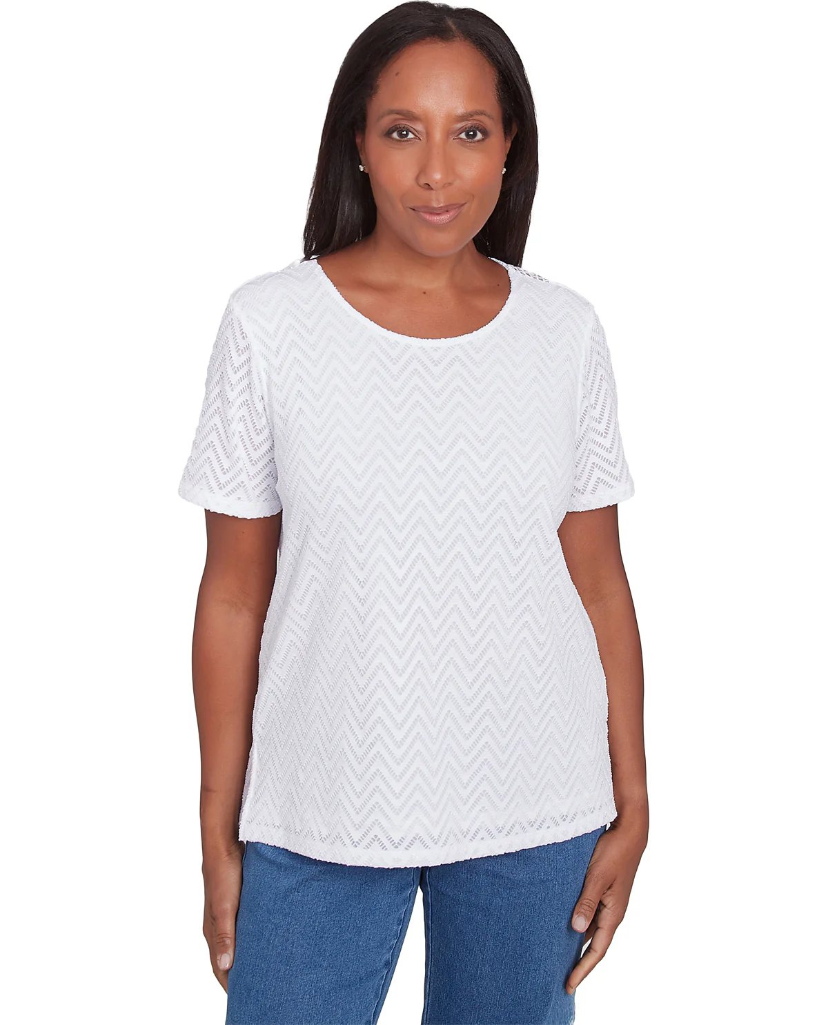 Alfred Dunner Classic Chevron Knit Top - Image 3
