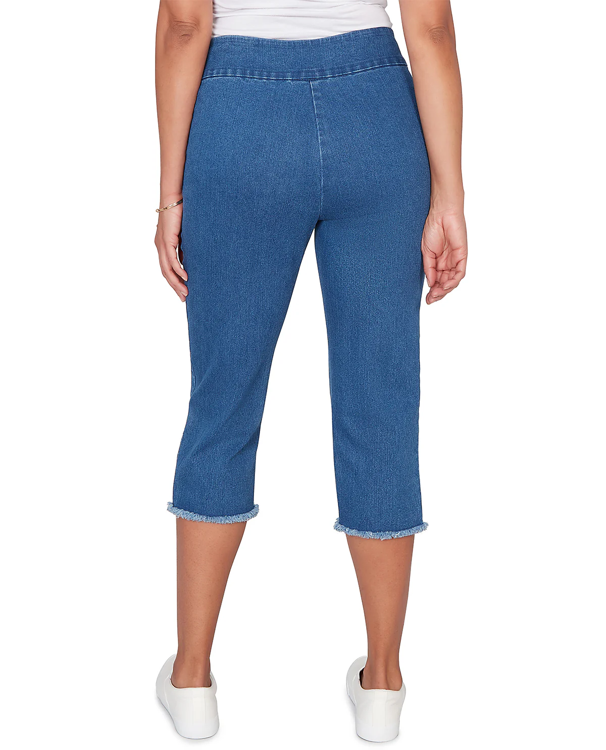 Alfred Dunner Pastel Story Denim Fringe Capri - Image 5