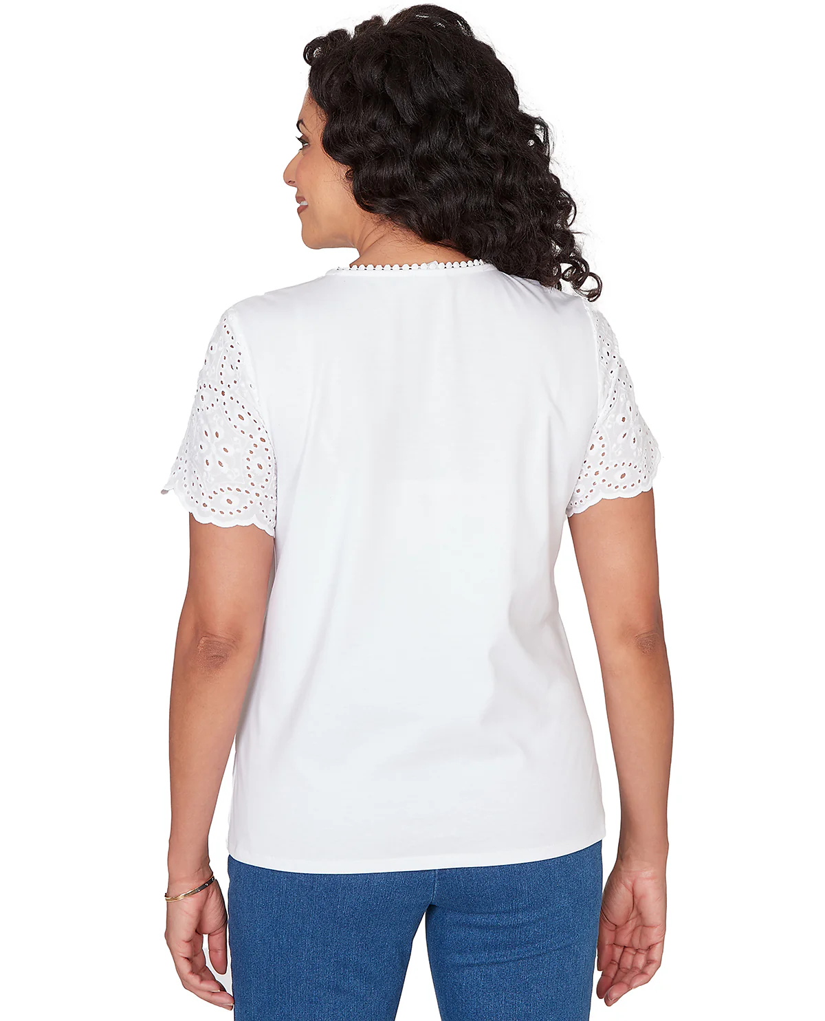 Alfred Dunner Pastel Story Solid Eyelet Top - Image 4