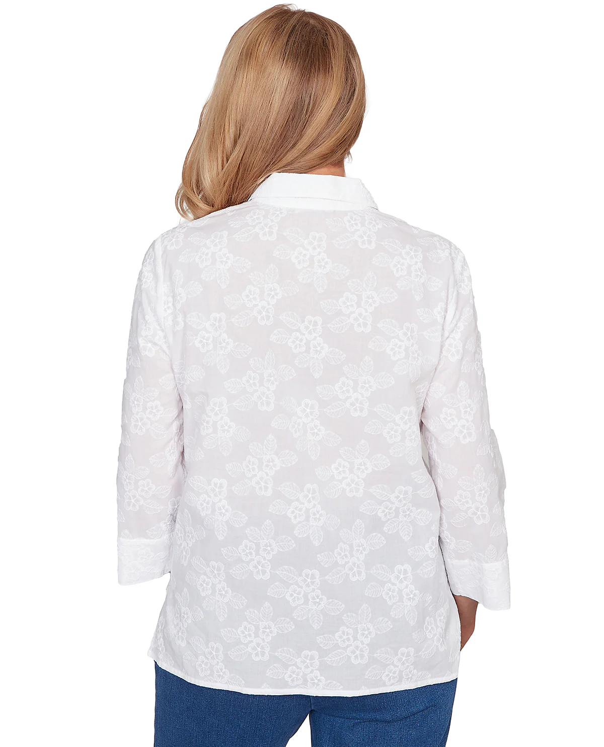 Alfred Dunner Pastel Story Flower Embroidery Top White - Image 2