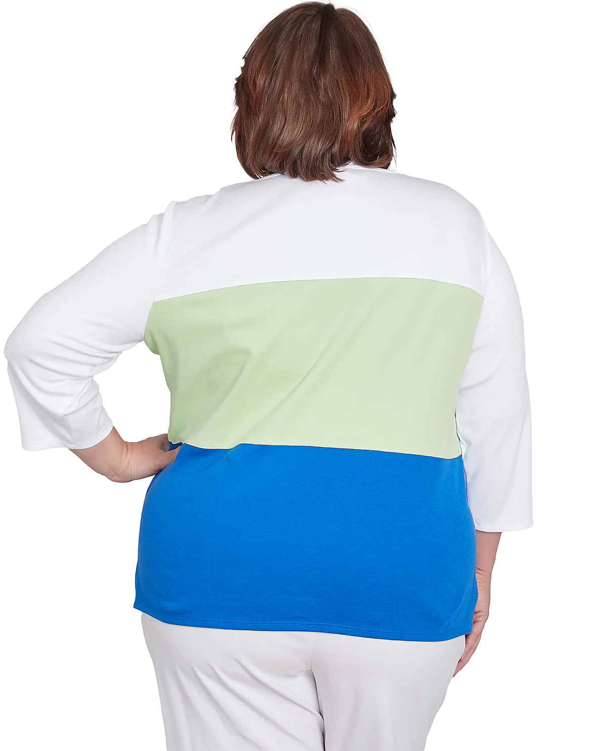 Alfred Dunner Parrot Cay Knit Top Cobalt Multi - Image 2