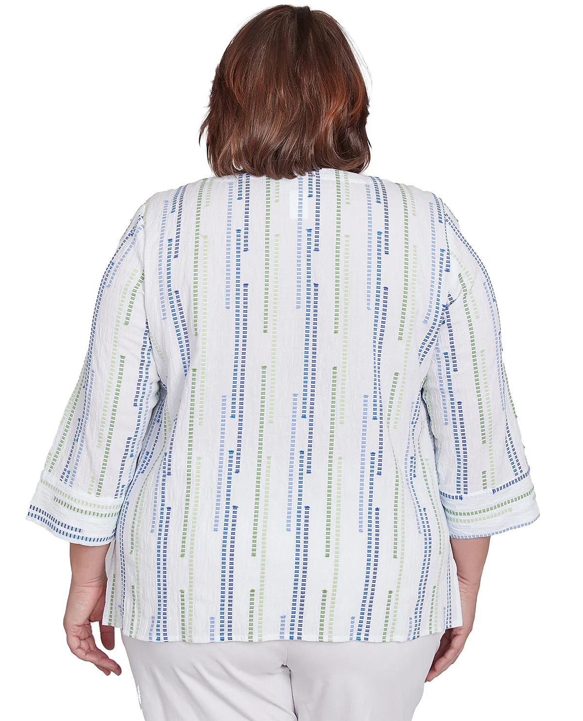 Alfred Dunner Parrot Cay Jacquard Woven Top Cobalt Multi - Image 2
