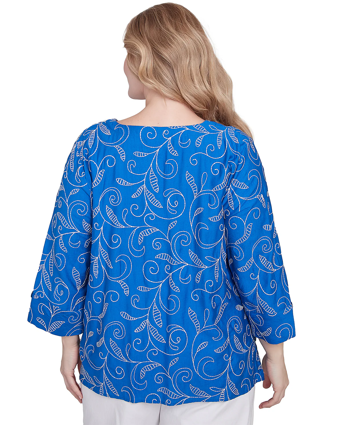 Alfred Dunner Parrot Cay Woven Top Cobalt - Image 2
