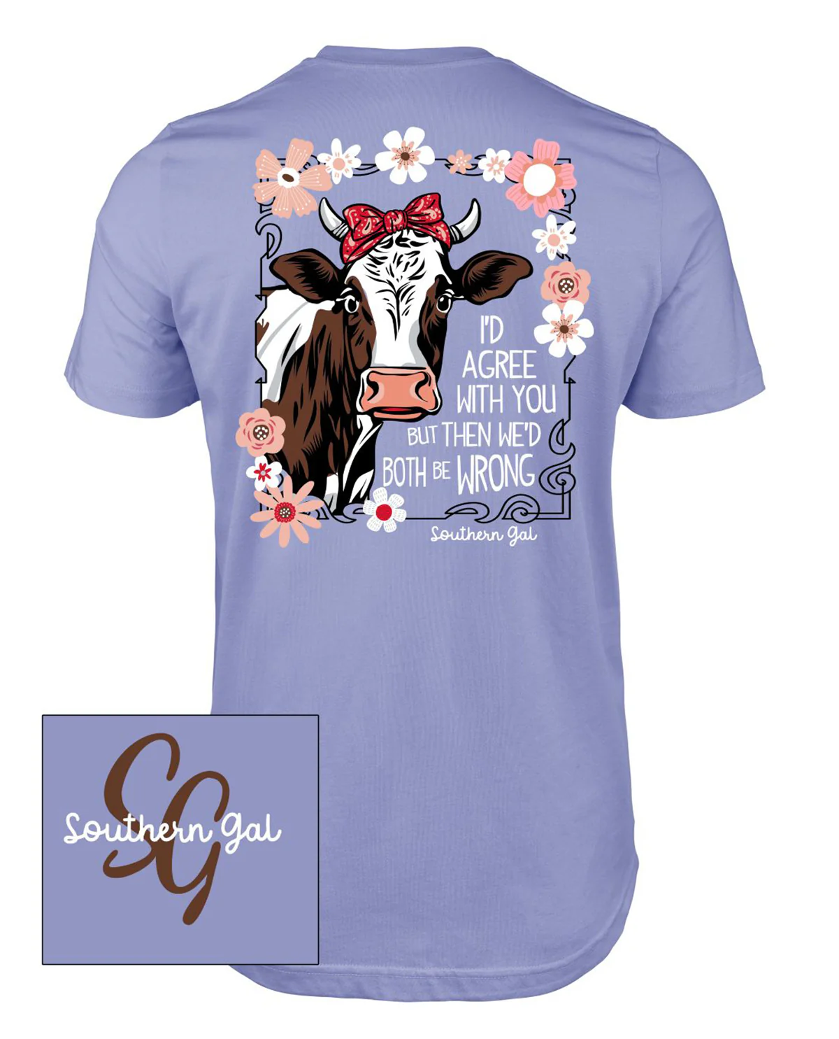 Southern Gal Cow Agreement Short Sleeve Screen Tee - Image 2