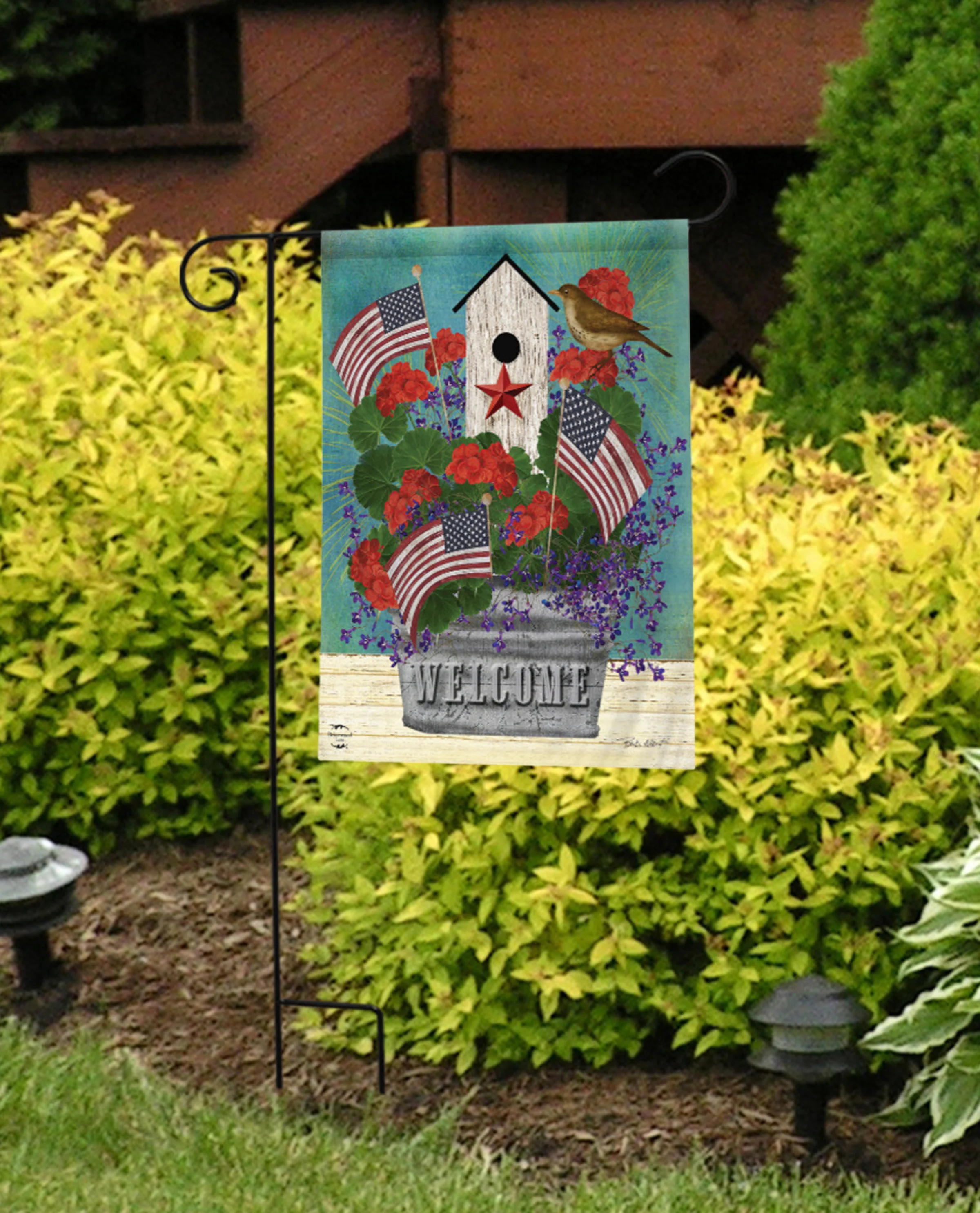 All-American Birdhouse Garden Flag - Image 2