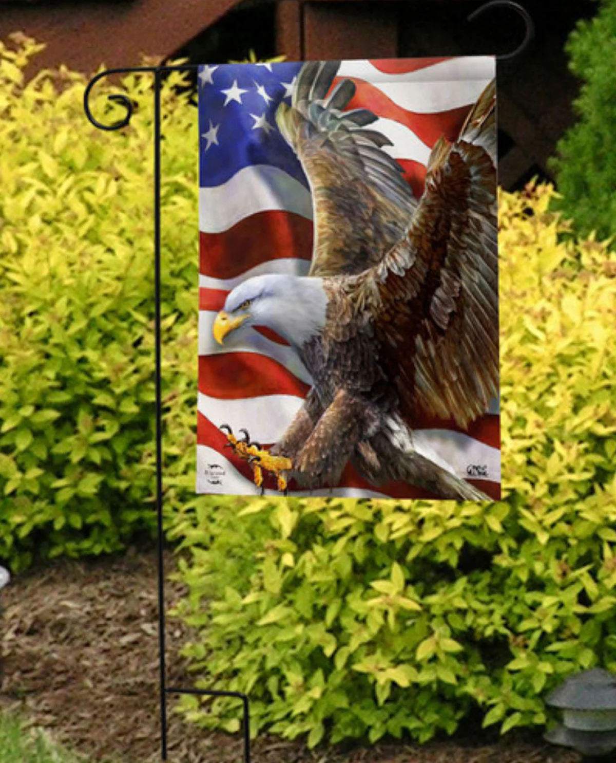 American Freedom Eagle Garden Flag - Image 2