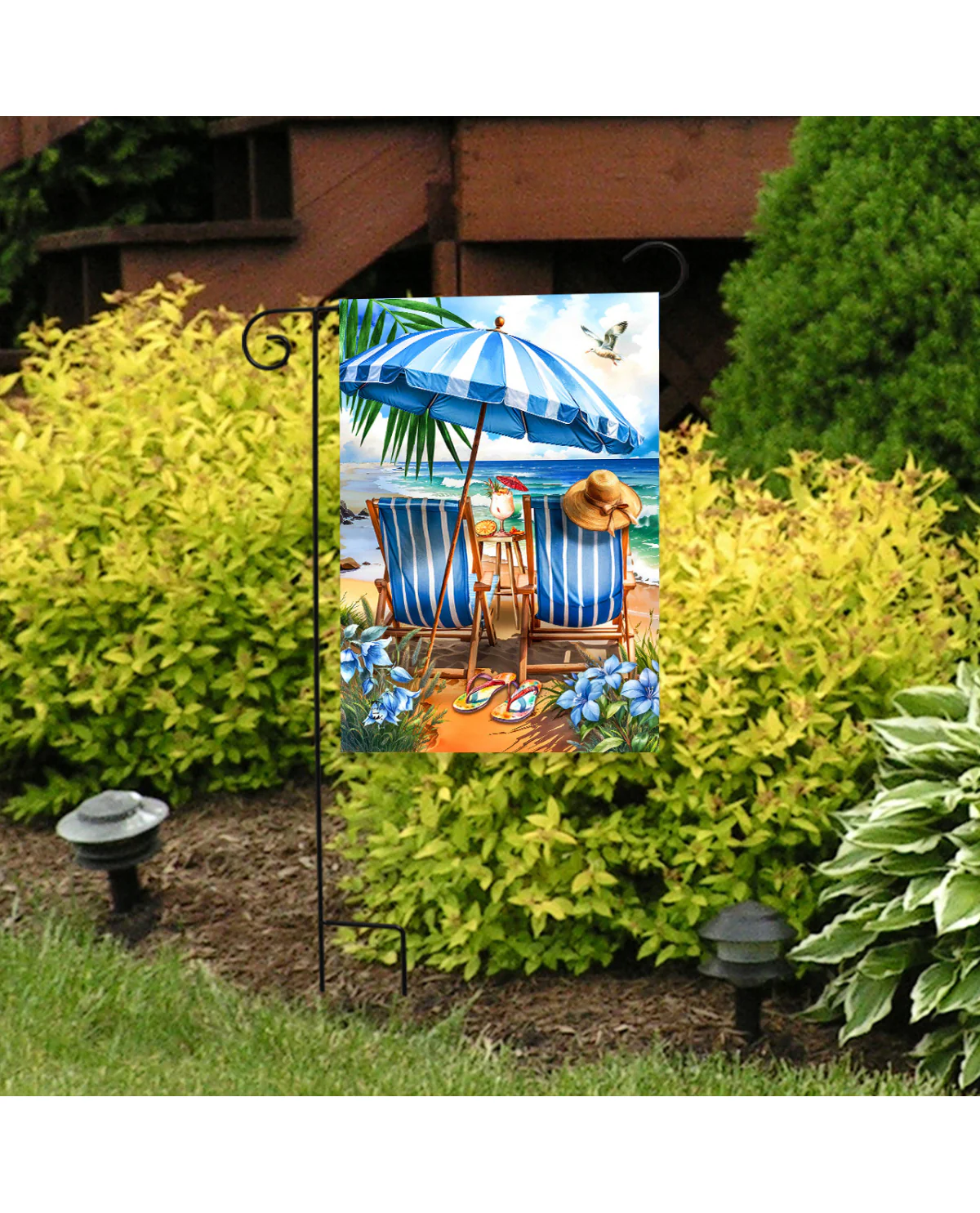 Beach Chairs Garden Flag - Image 2