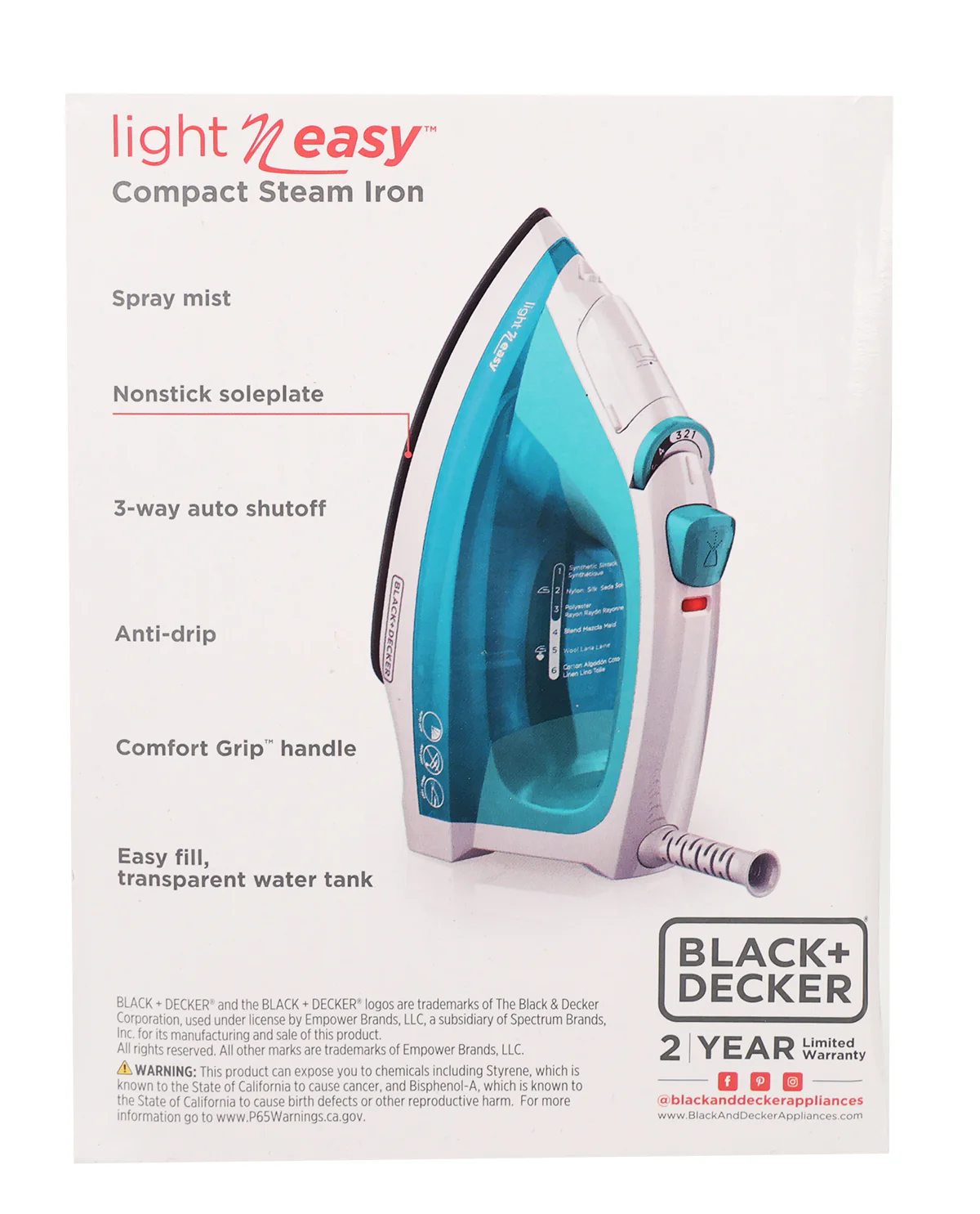Black & Decker Light 'N Easy Steam Iron - Image 2