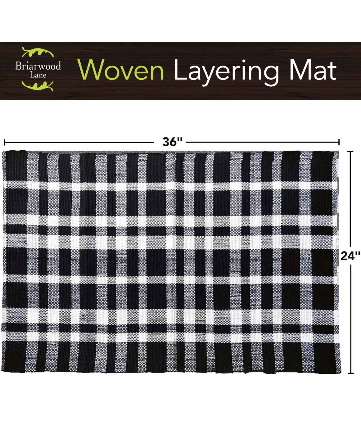 Black And White Plaid Woven Layering Mat - Image 3