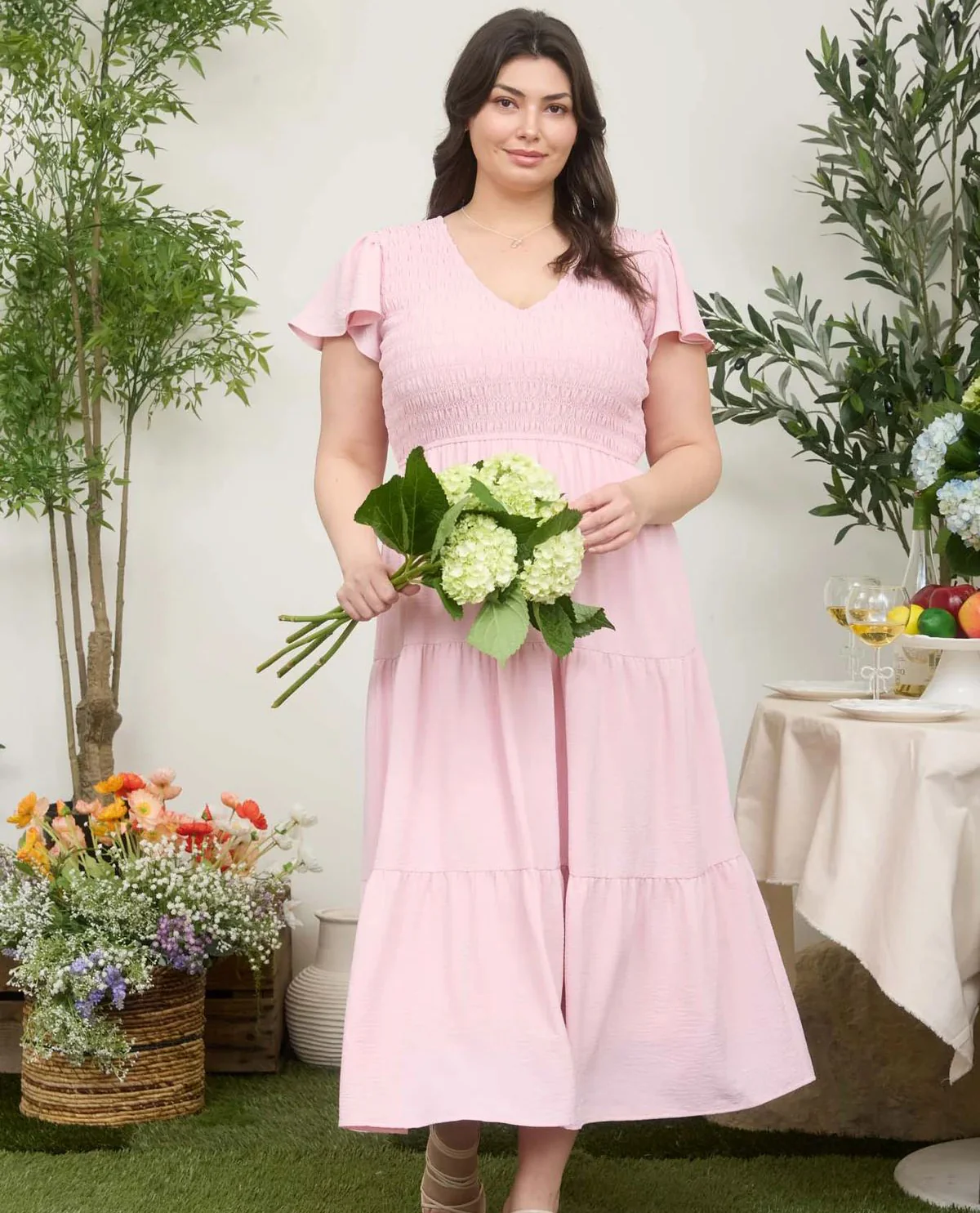 Blu Pepper Smocked Solid Dress - Image 3