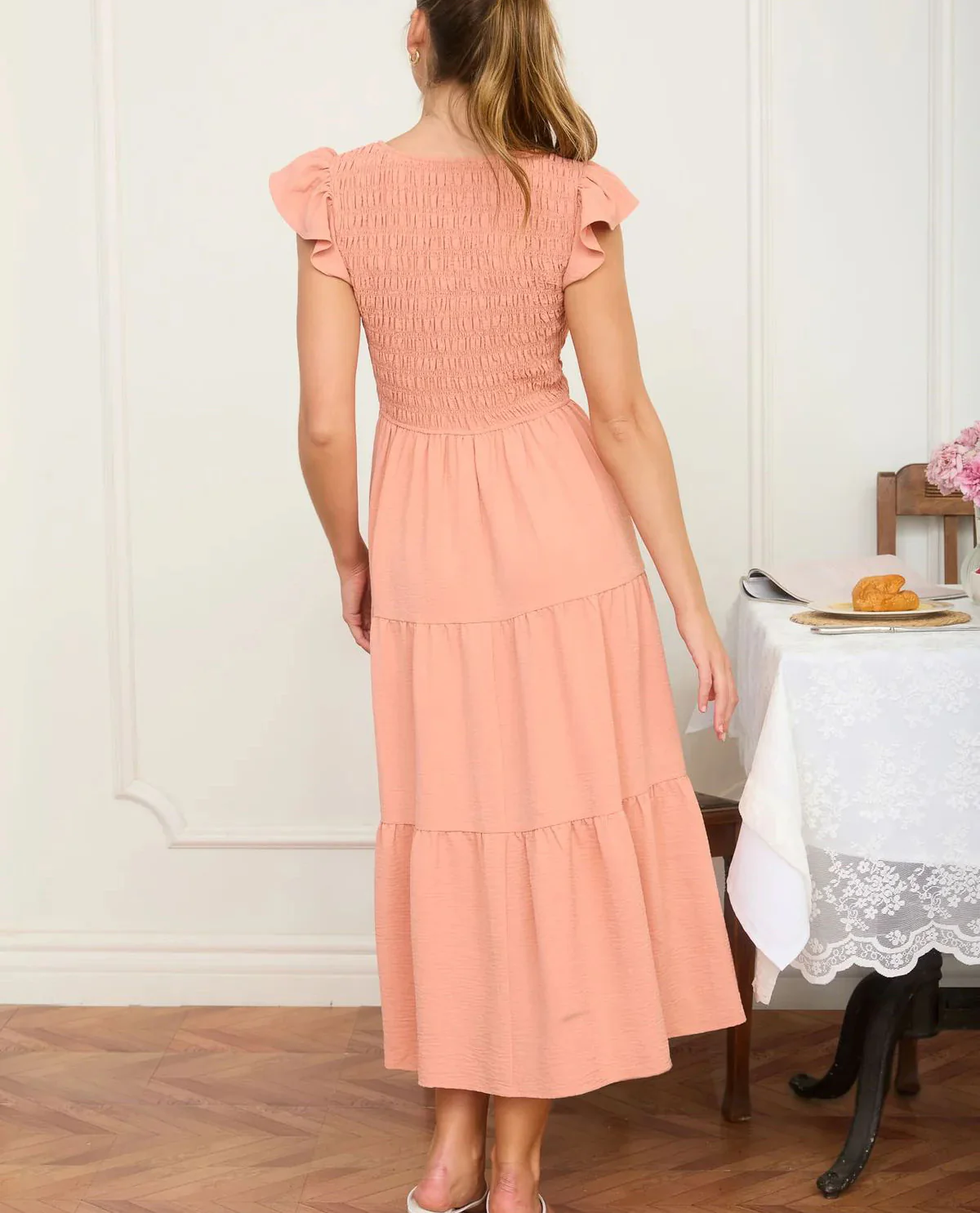 Blu Pepper Smocked Solid Dress - Image 6