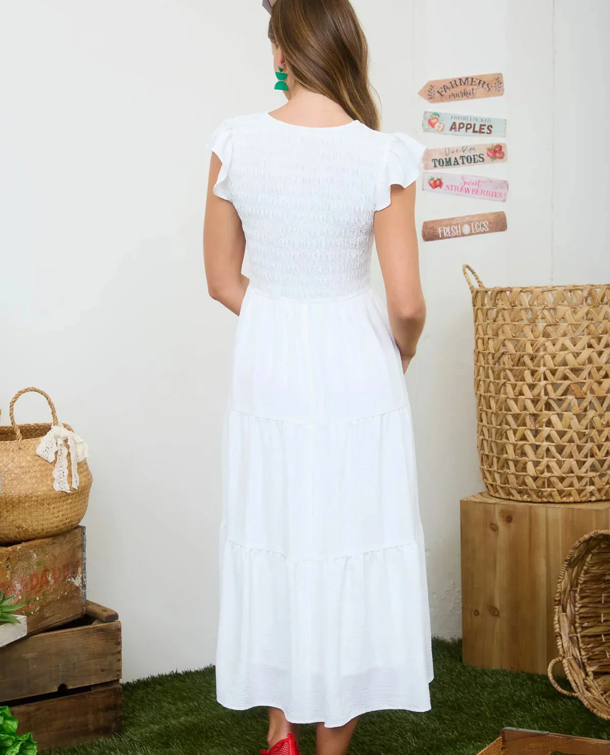 Blu Pepper Smocked Solid Dress - Image 8
