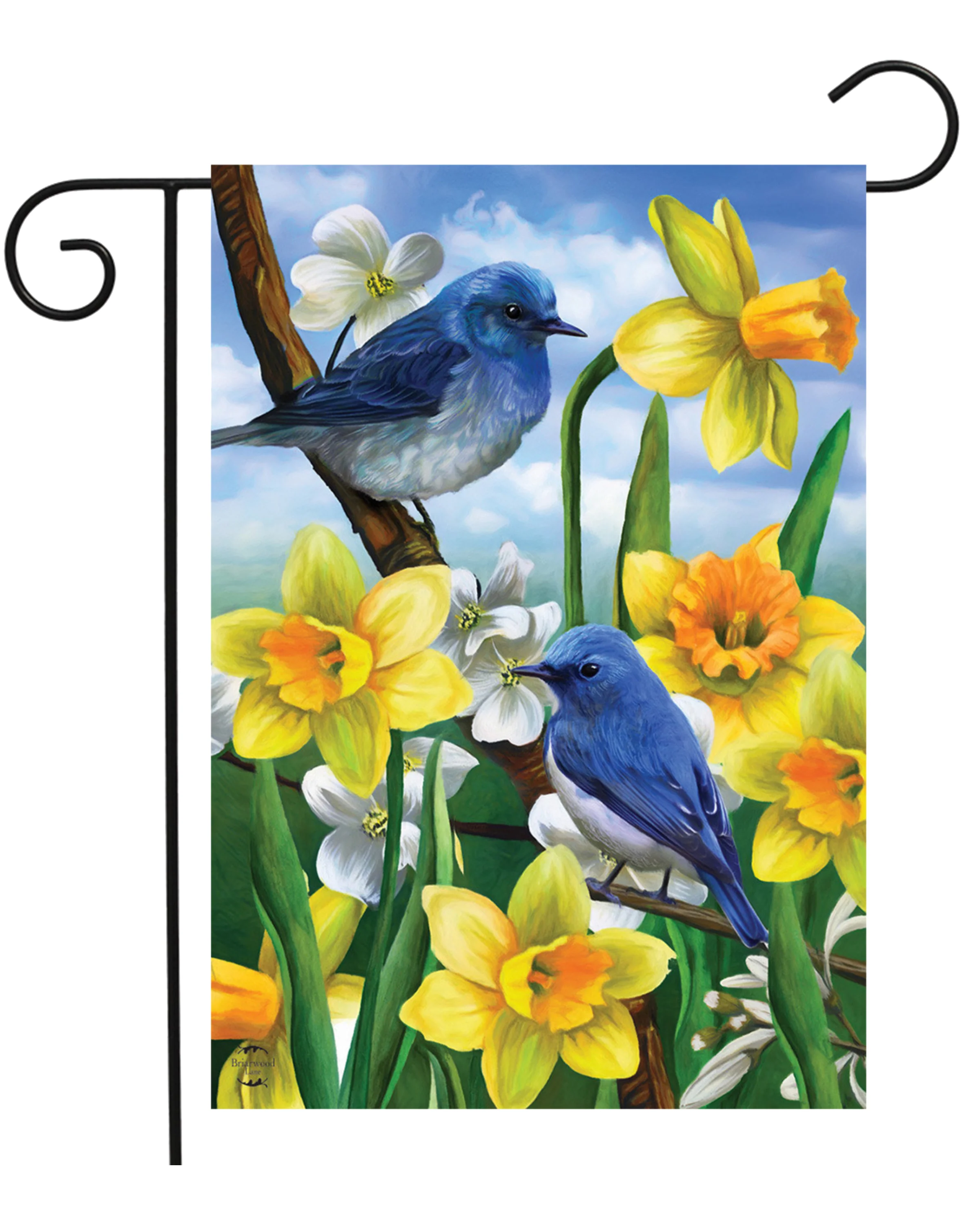 Bluebirds & Daffodils Garden Flag - Image 2
