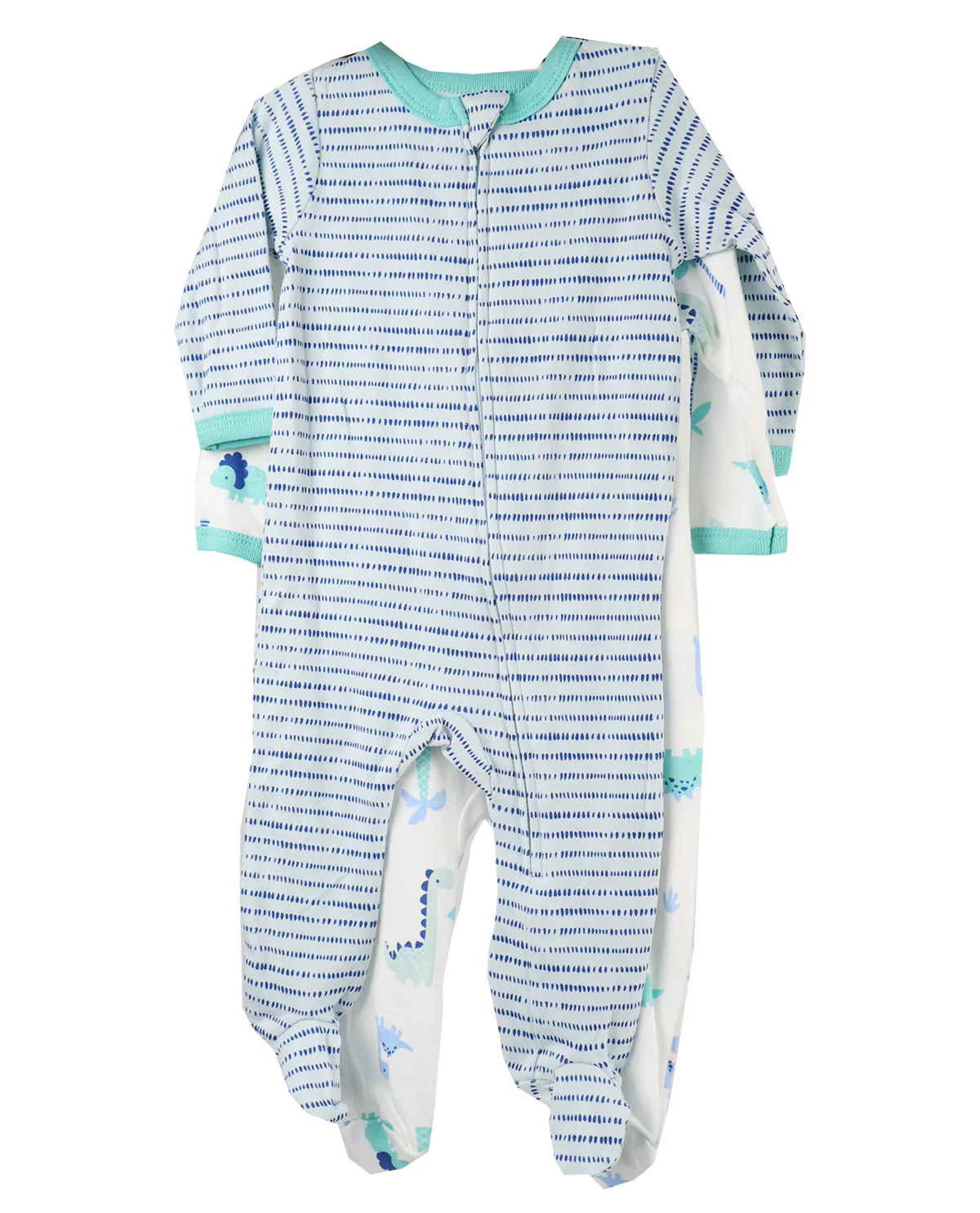 Baby Views 2 Pack Footed Dinosaur Coveralls - Image 3