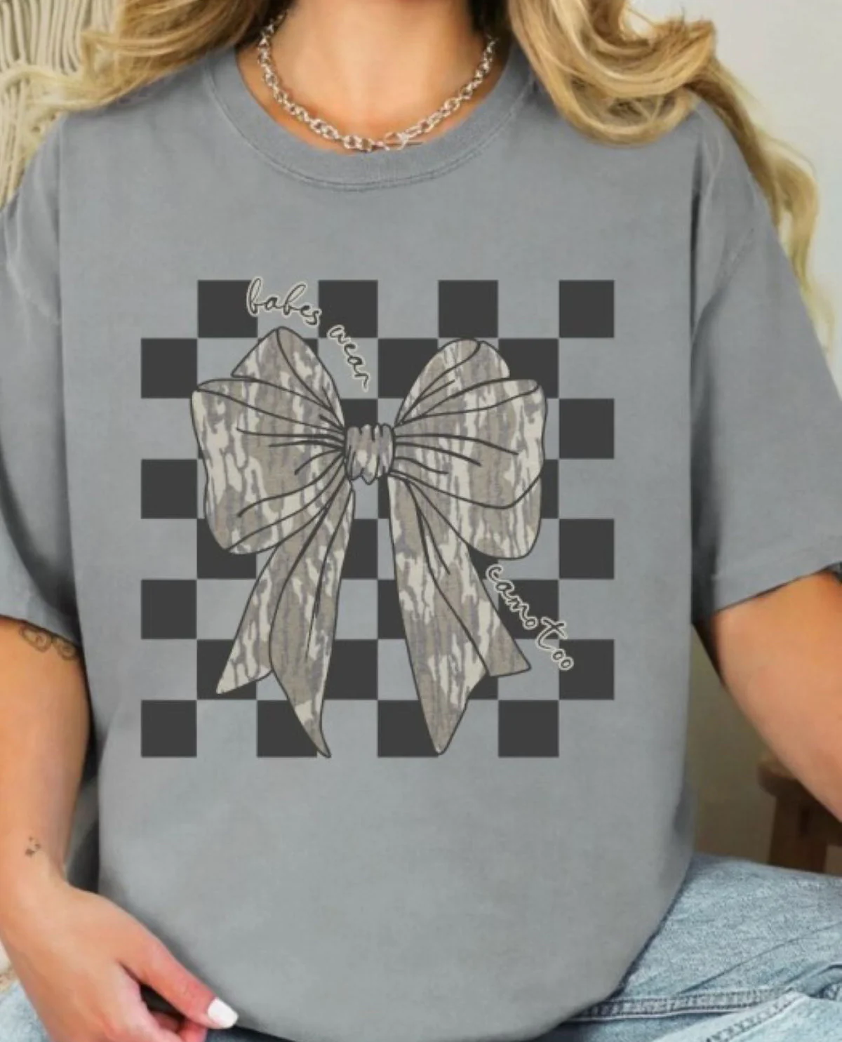 Camo With Checkerboard Tee - Image 2