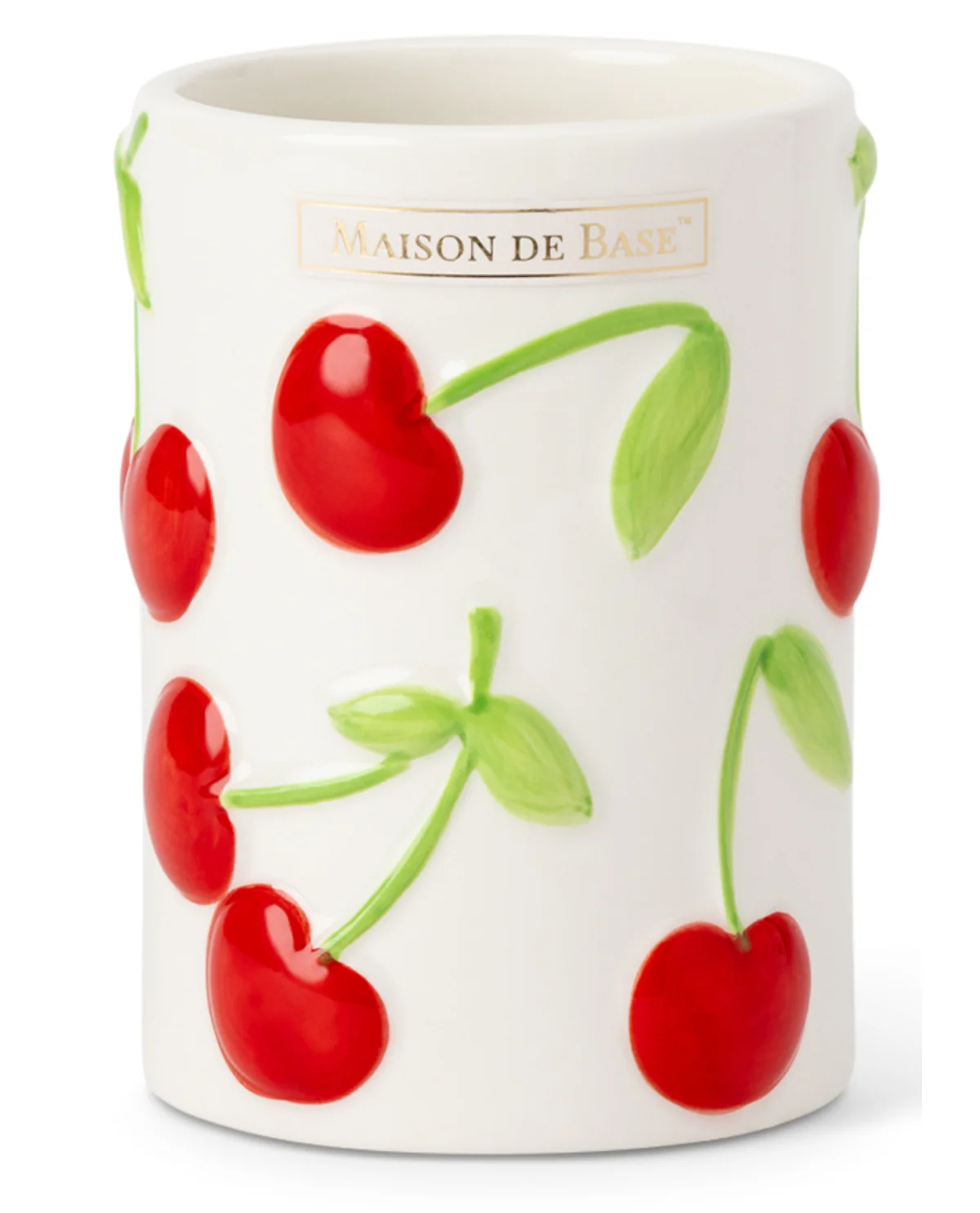 Ceramic Cherry Brush Holder - Image 2