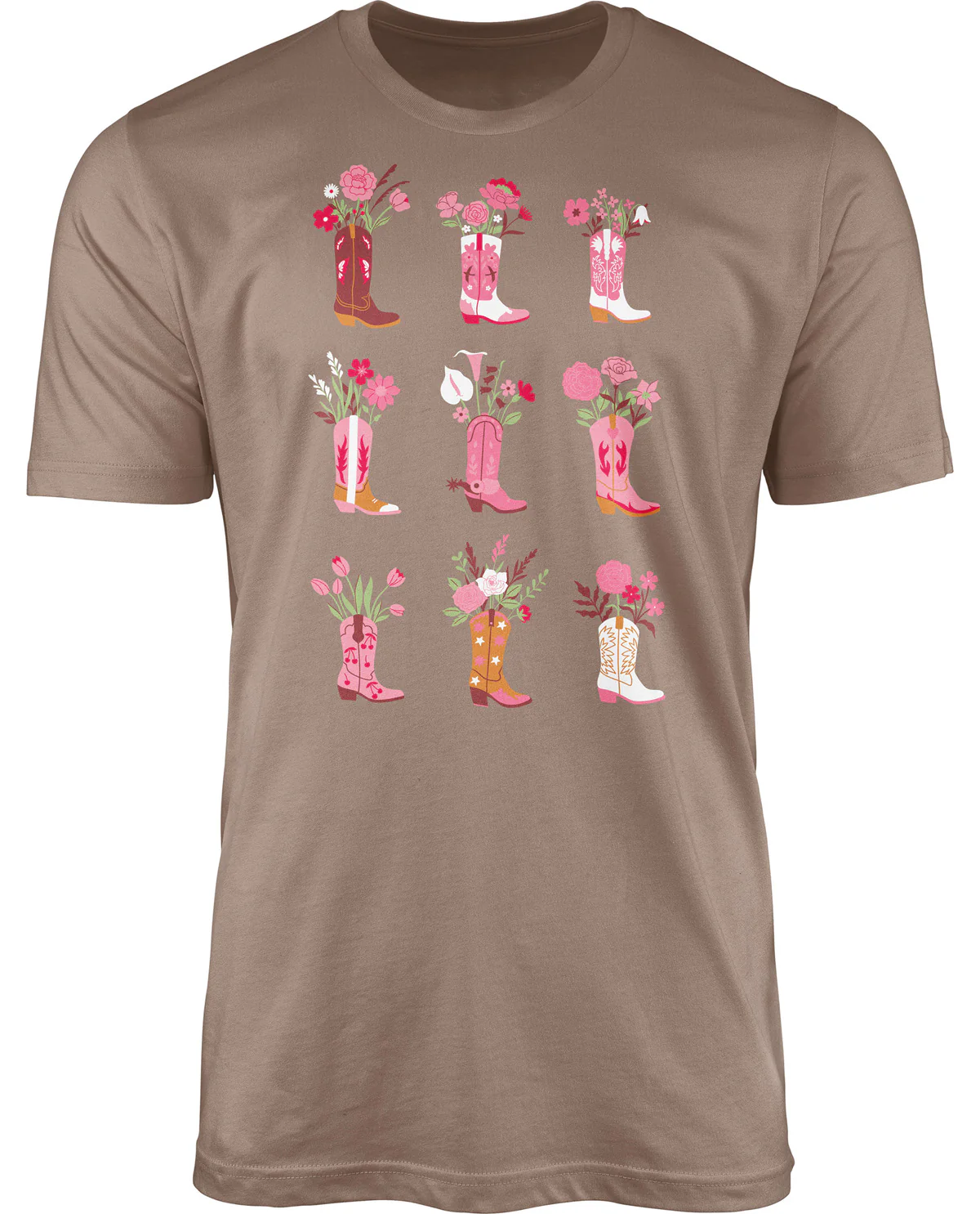 Cowgirl Boots And Flowers Short Sleeve Screen Tee - Image 2