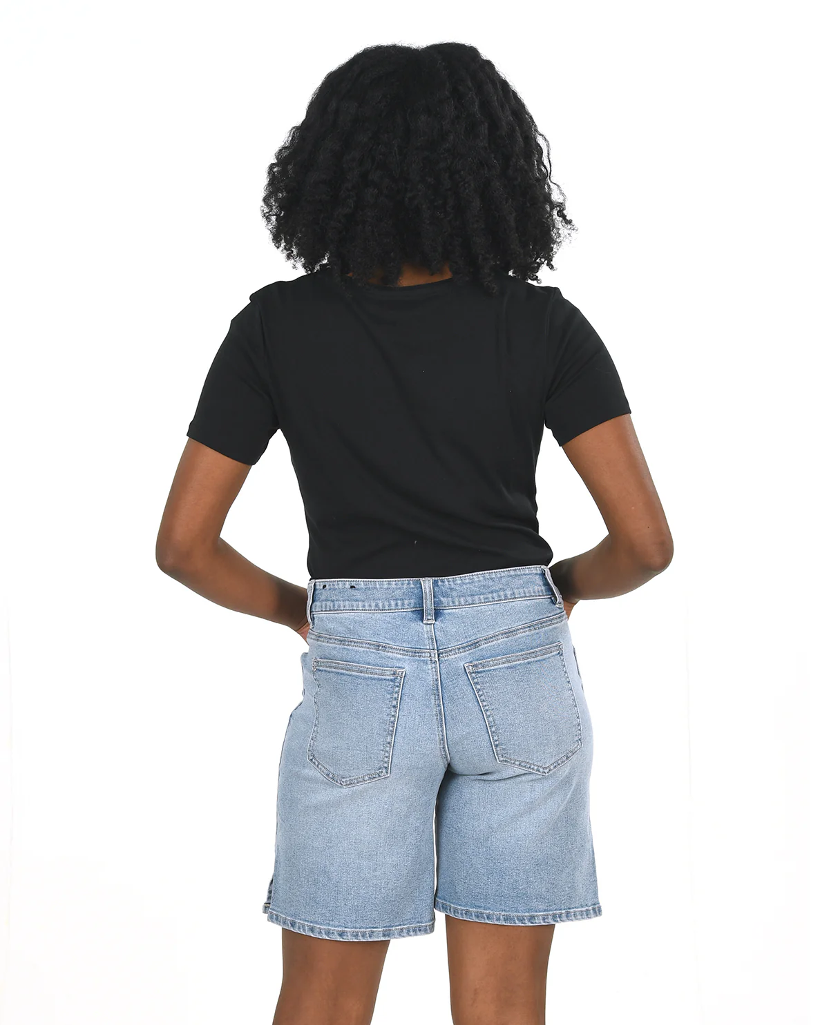 D Jeans 9" Side Slit Jort Lt Tanner - Image 2