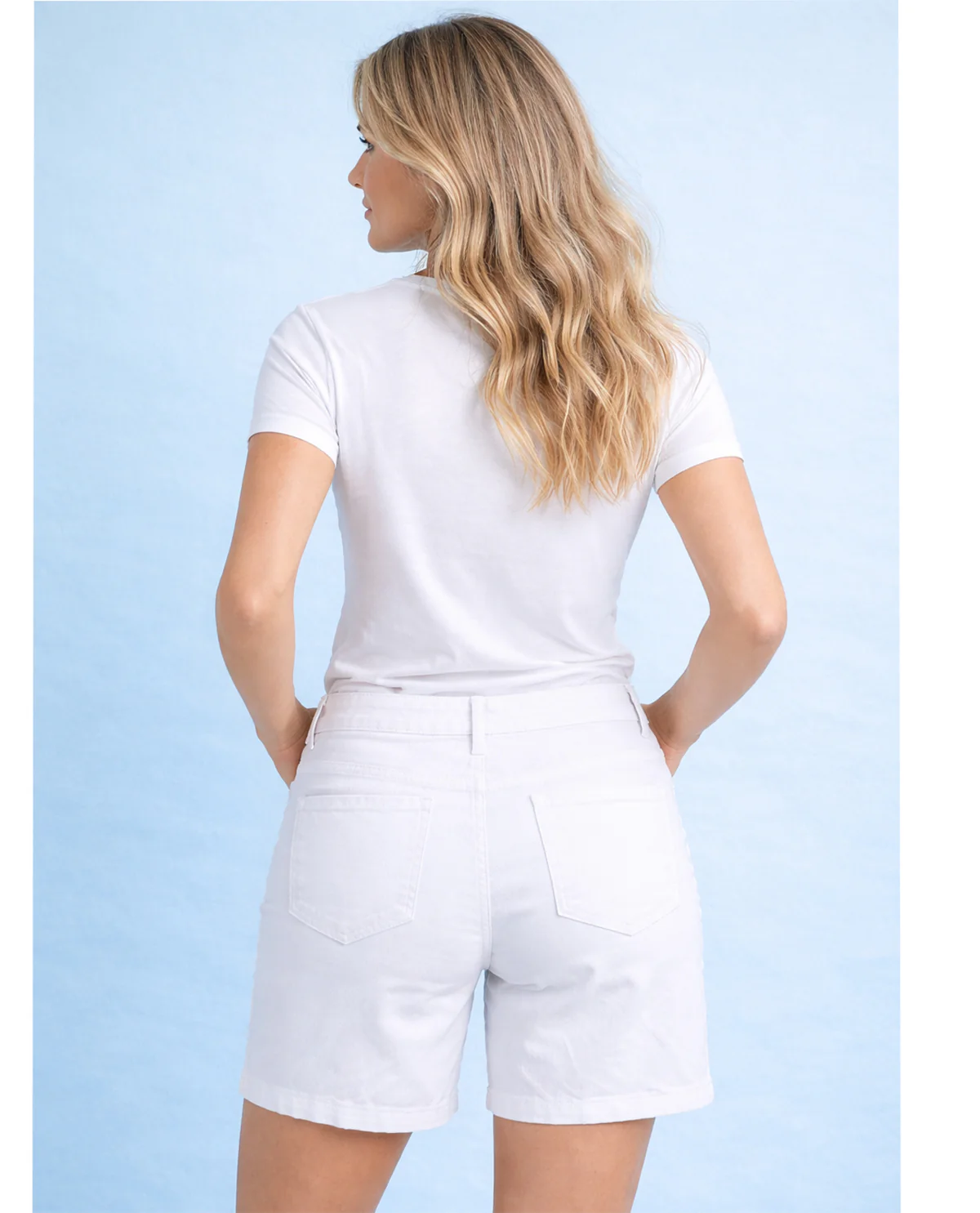 D Jeans Twill Baby Roll Bermuda Short White - Image 2