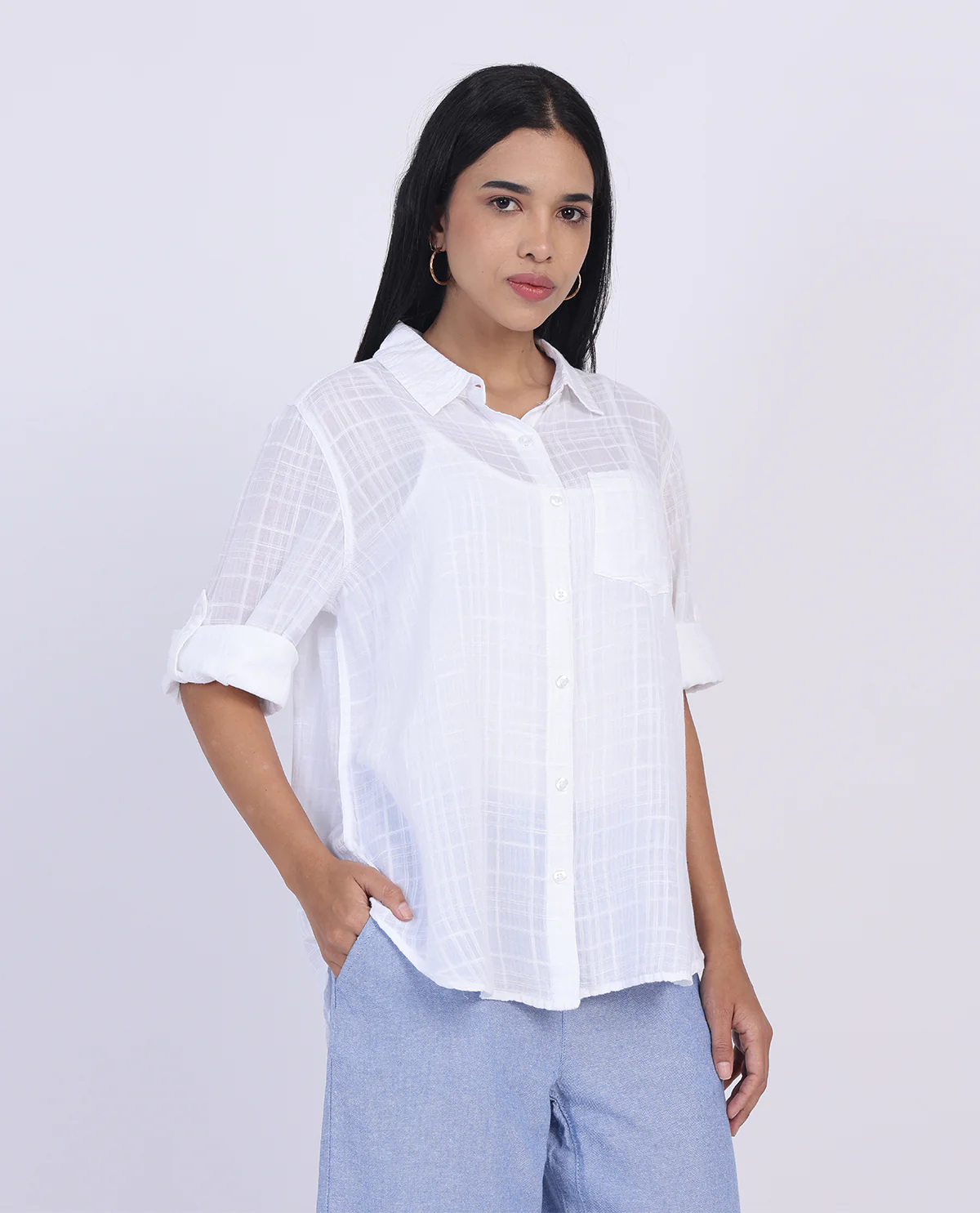 Dash 3/4 Sleeve Linen Top - Image 3