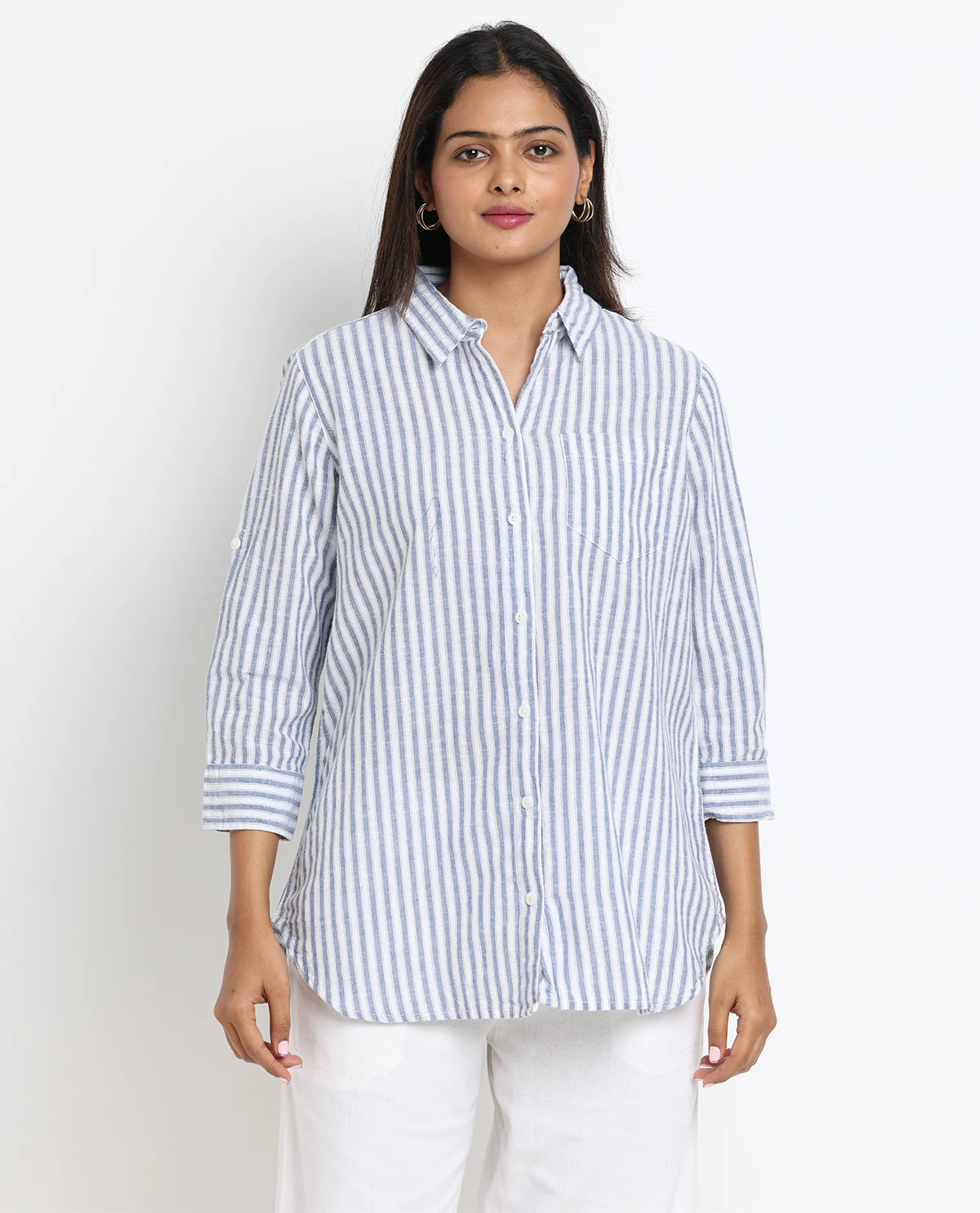 Dash 3/4 Sleeve Linen Top - Image 4