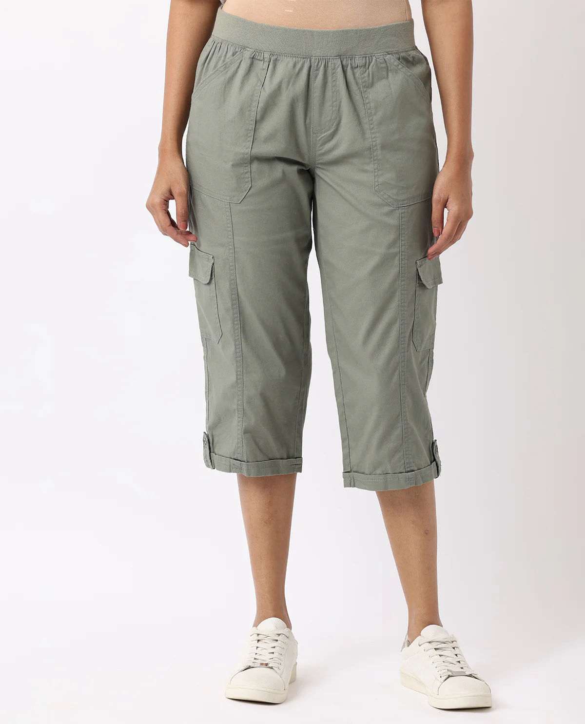 Dash Petite Utility Stretch Twill Cargo Capri - Image 2