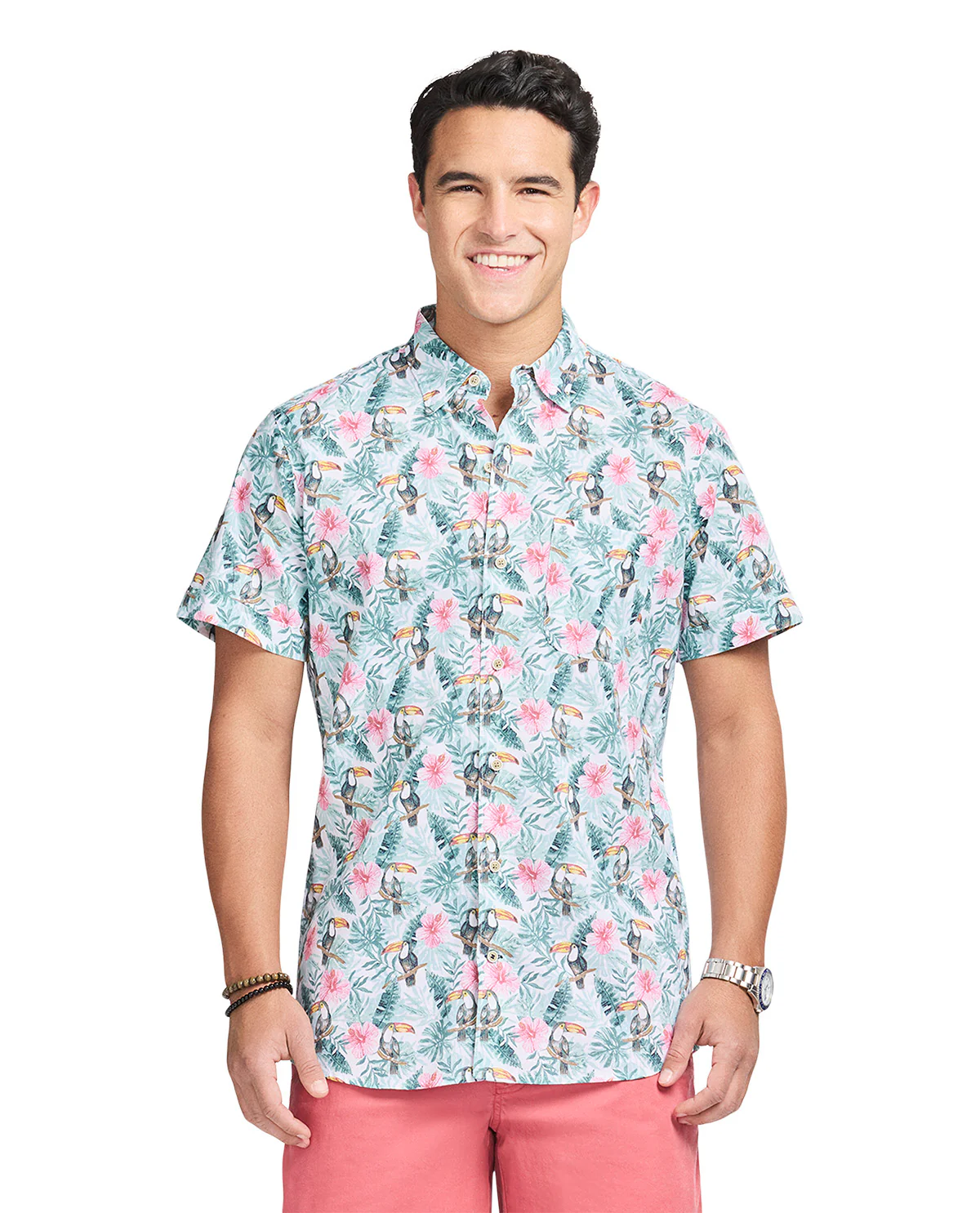 Izod Short Sleeve Dockside Chambray Print Woven - Image 5