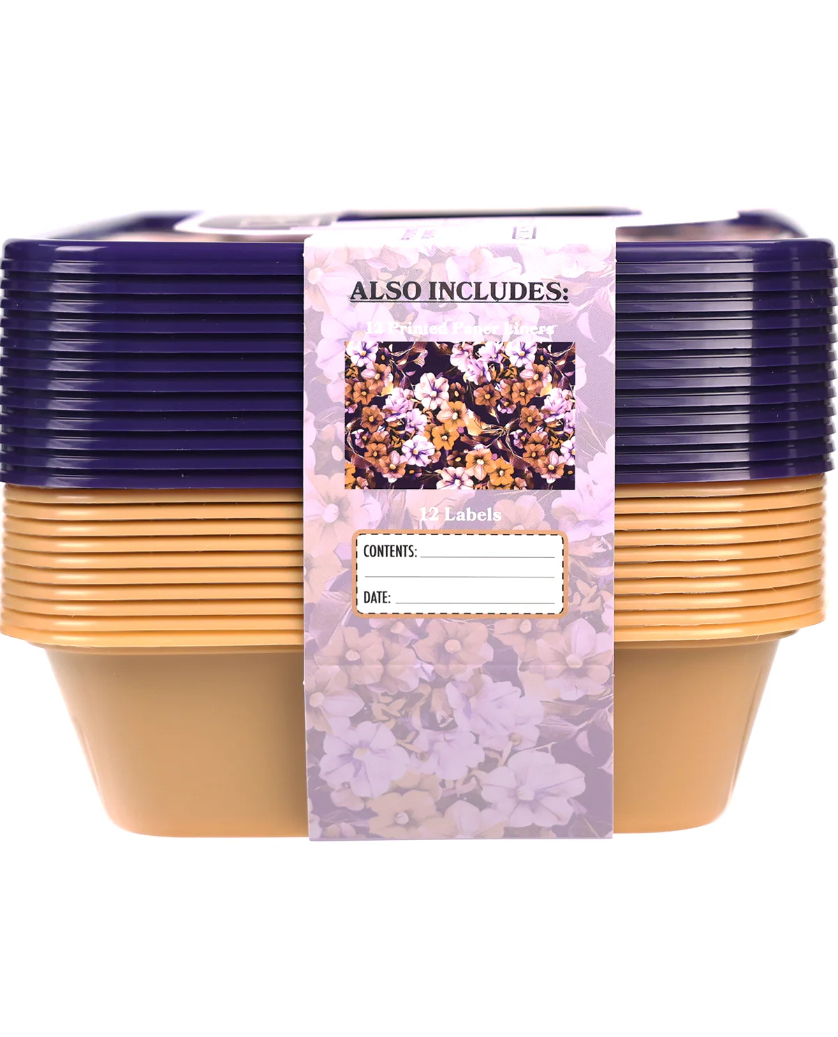 24-Piece Doe Floral 2-Section Food Storage Container Set - Image 2