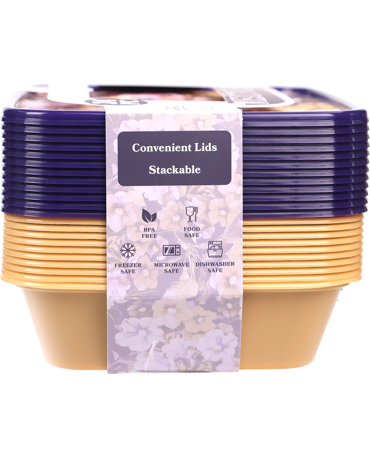 24-Piece Doe Floral 2-Section Food Storage Container Set - Image 3