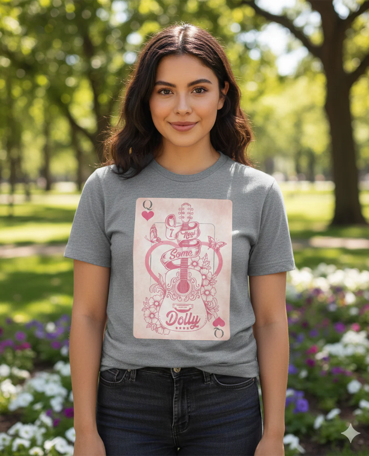 Dolly Card Short Sleeve Screen Tee Graphite - Image 2